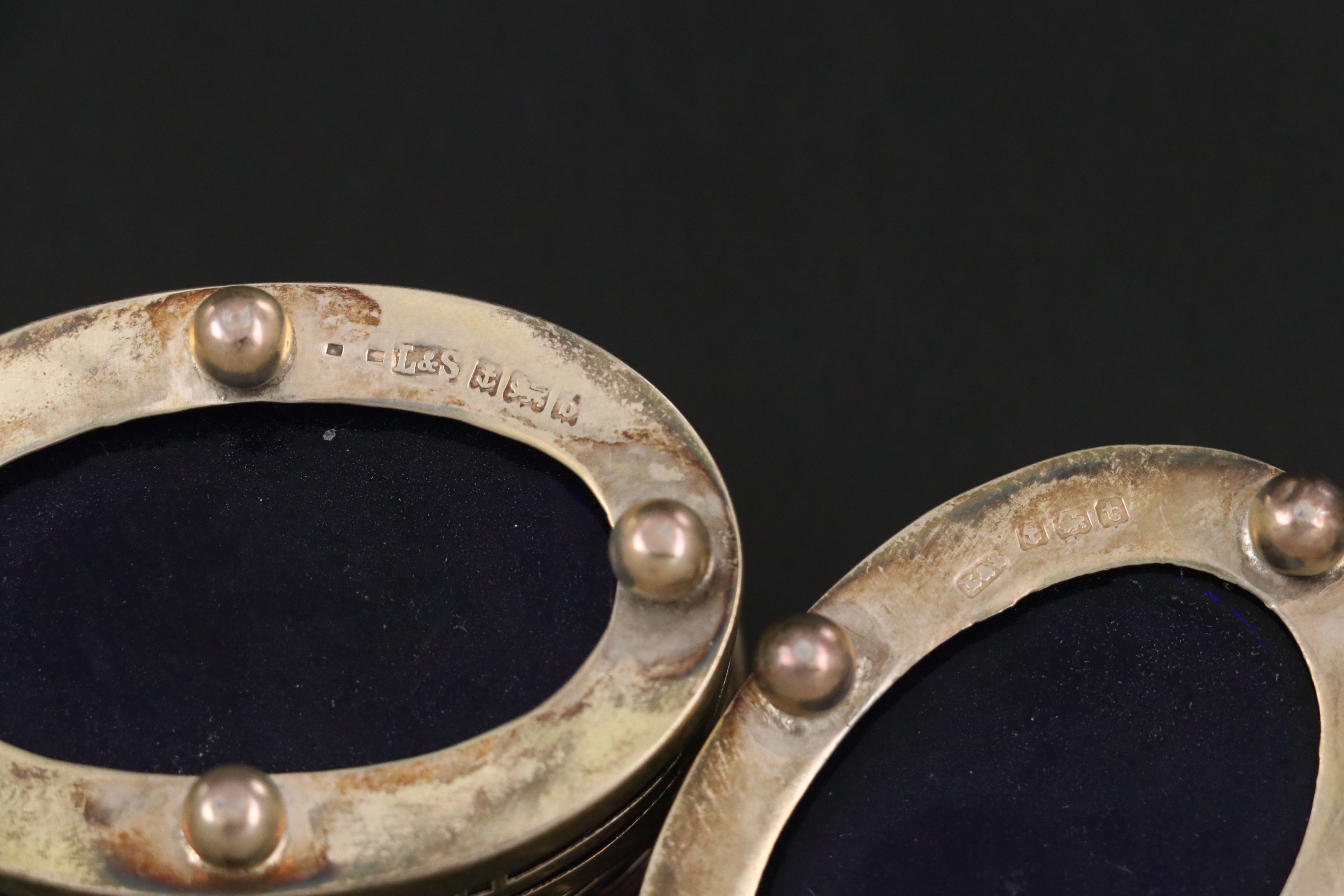 American Sterling Silver Salt Spoons and Sugar Bowl with English Salt Cellars