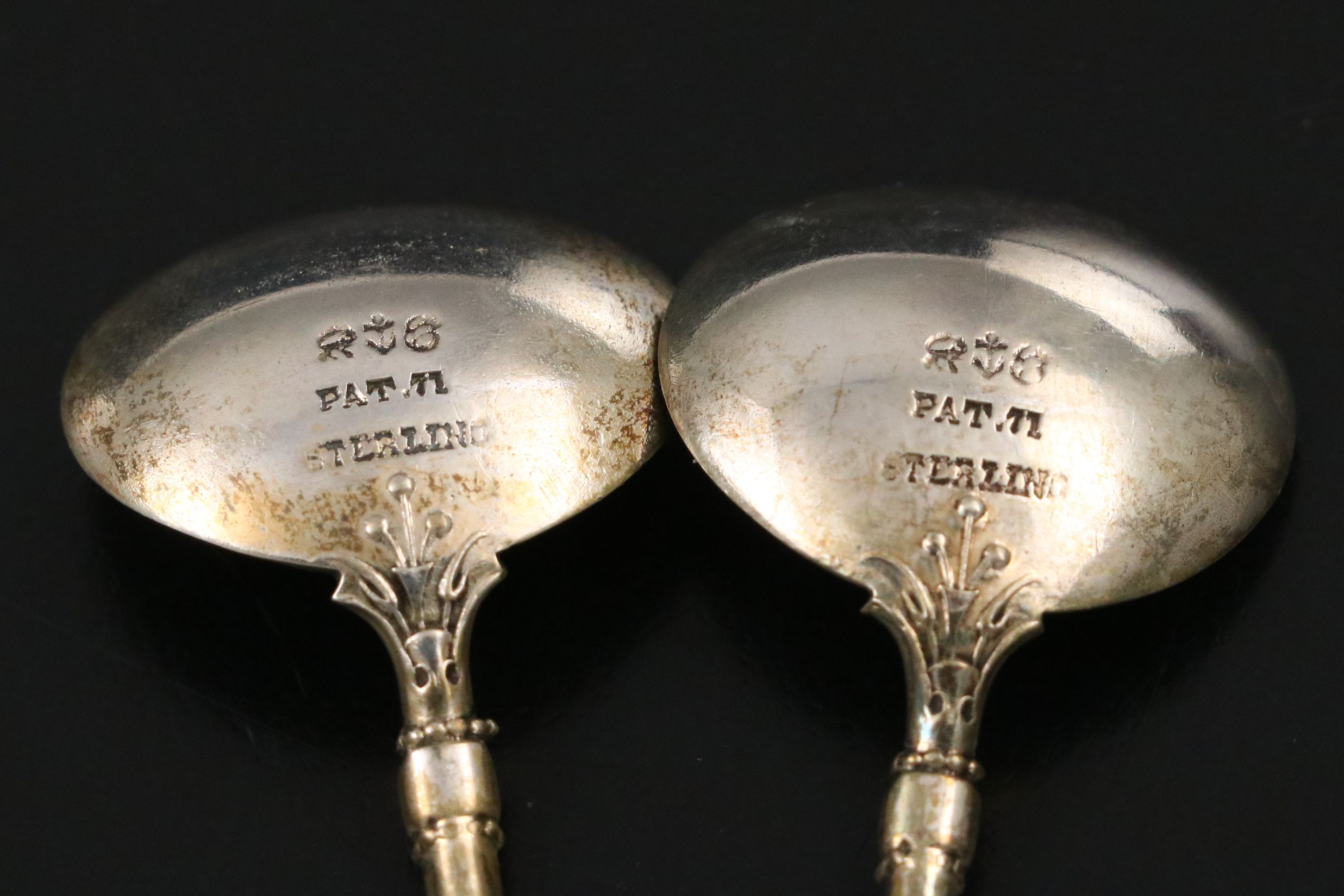 American Sterling Silver Salt Spoons and Sugar Bowl with English Salt Cellars