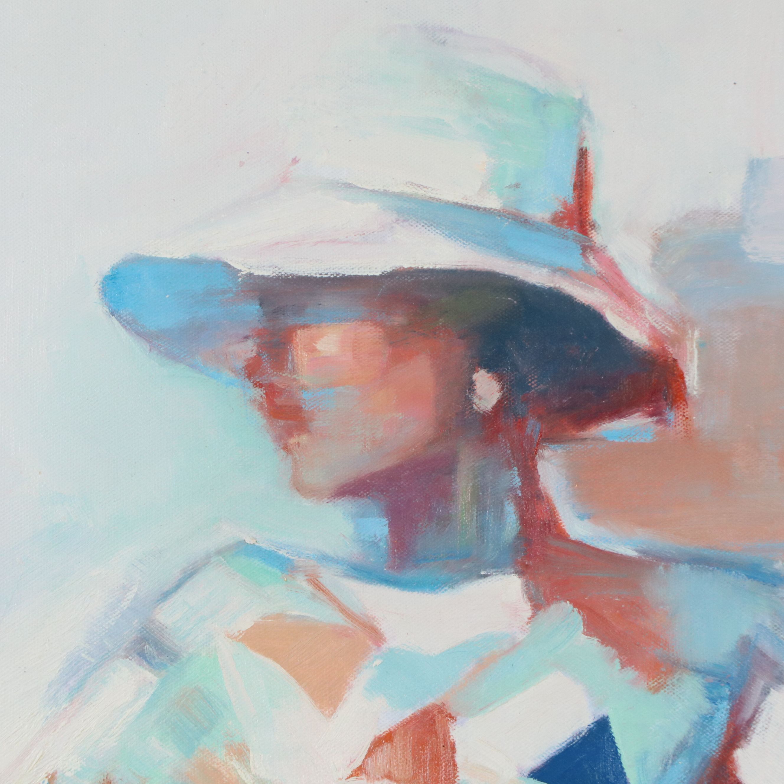 N. Ming Oil Painting of Seated Woman, 21st Century