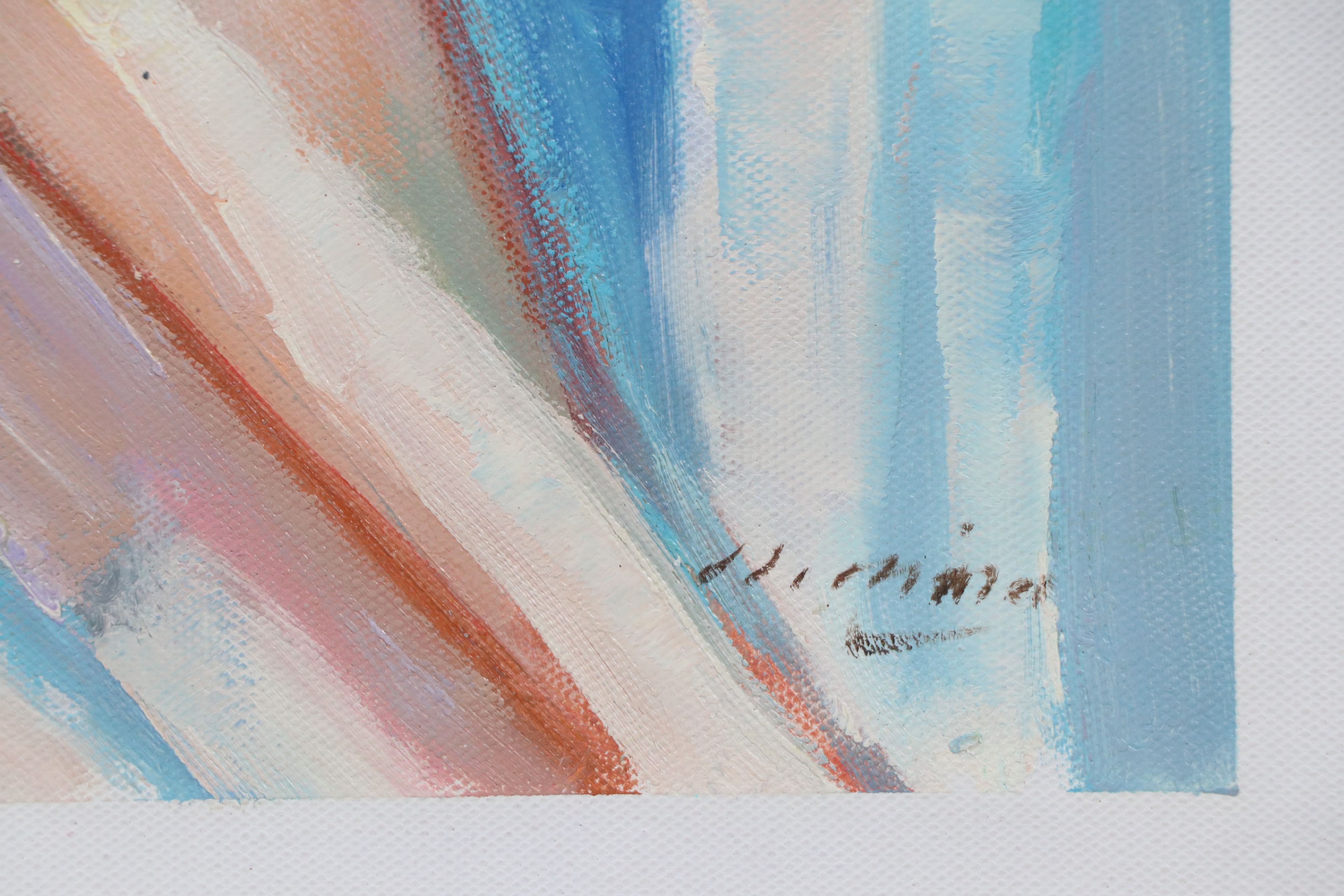 N. Ming Oil Painting of Seated Woman, 21st Century