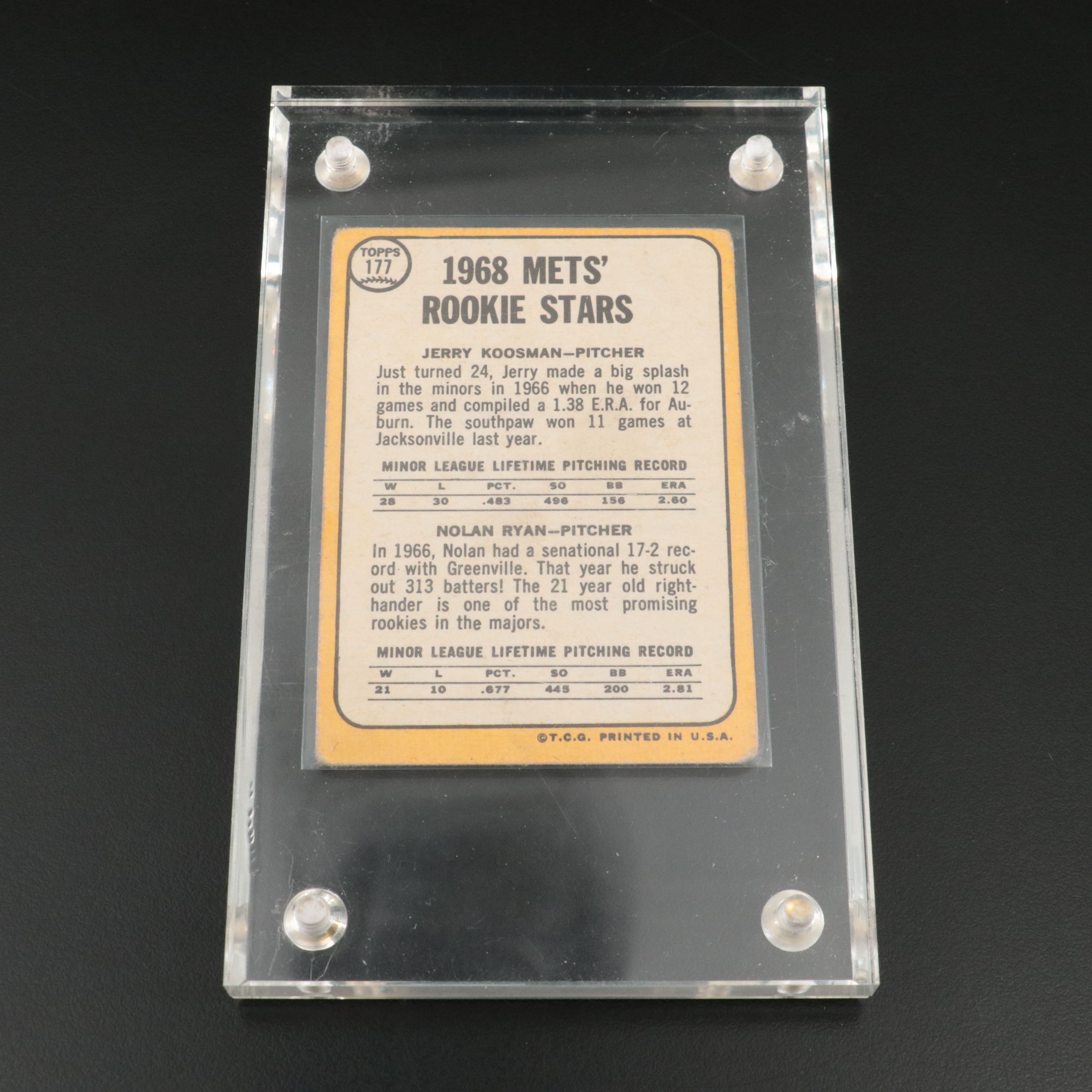 1968 Topps Nolan Ryan New York Mets Rookie Baseball Card and More