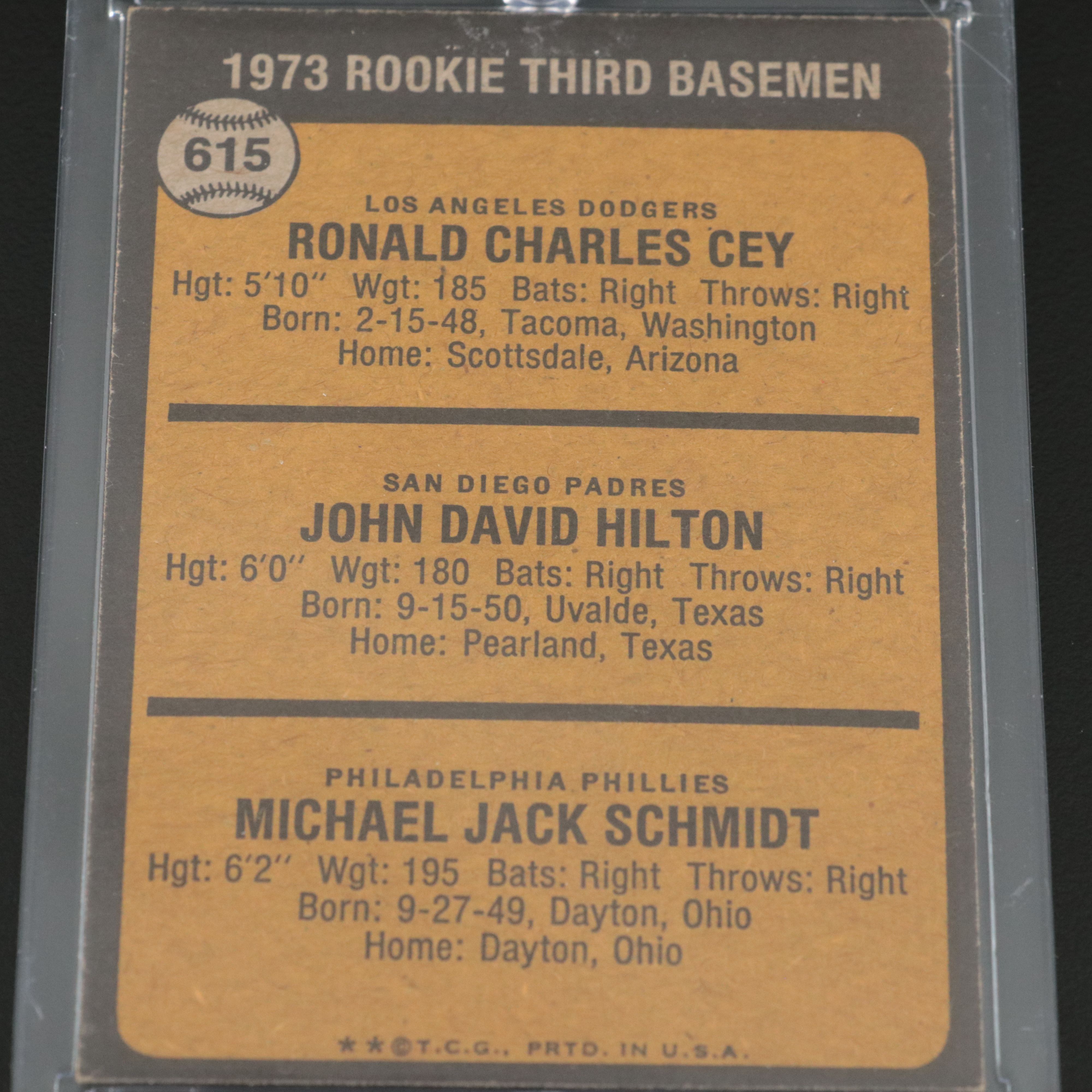 1973 Topps Mike Schmidt Philadelphia Phillies Rookie Baseball Card