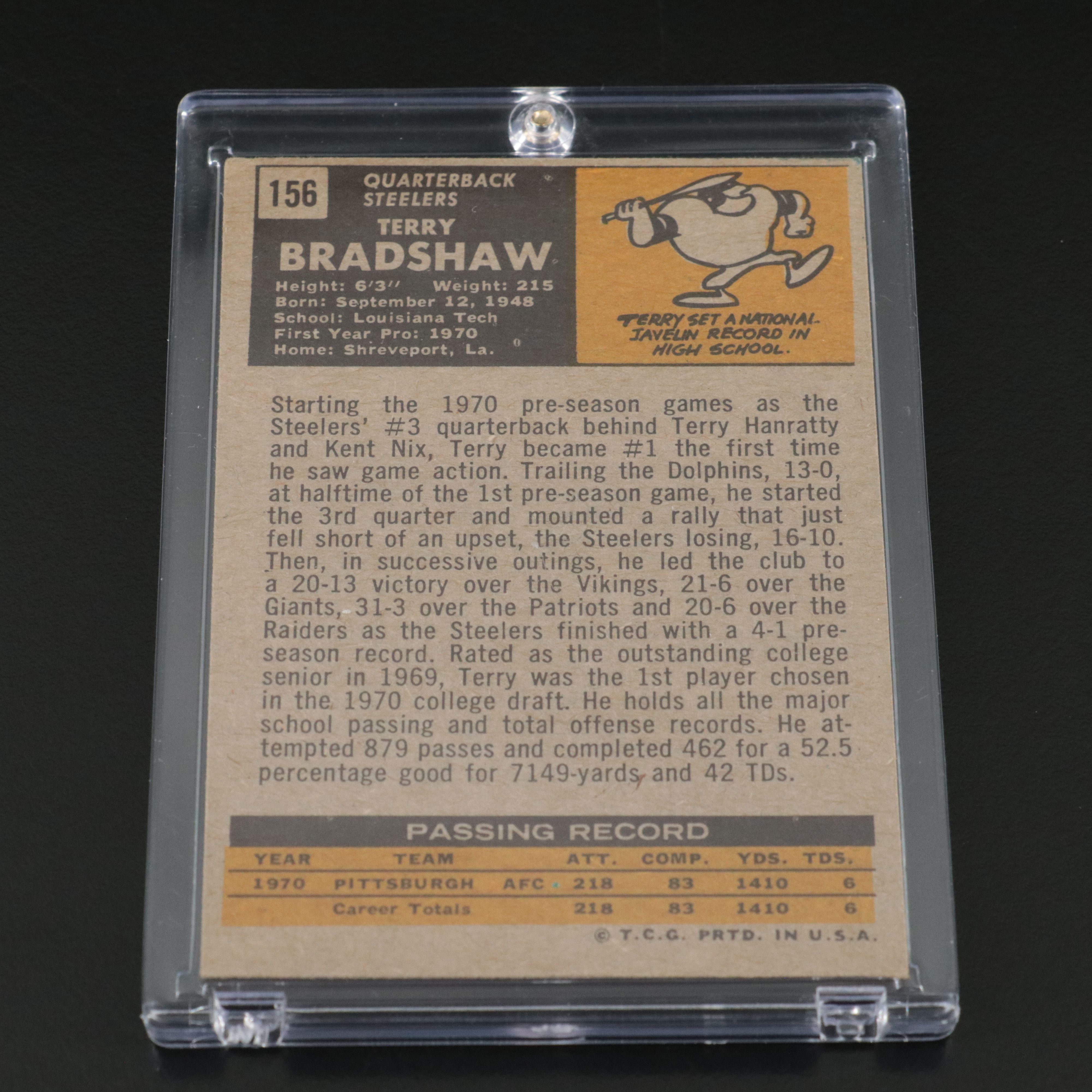 Terry Bradshaw and O.J. Simpson Topps Rookie Football Cards