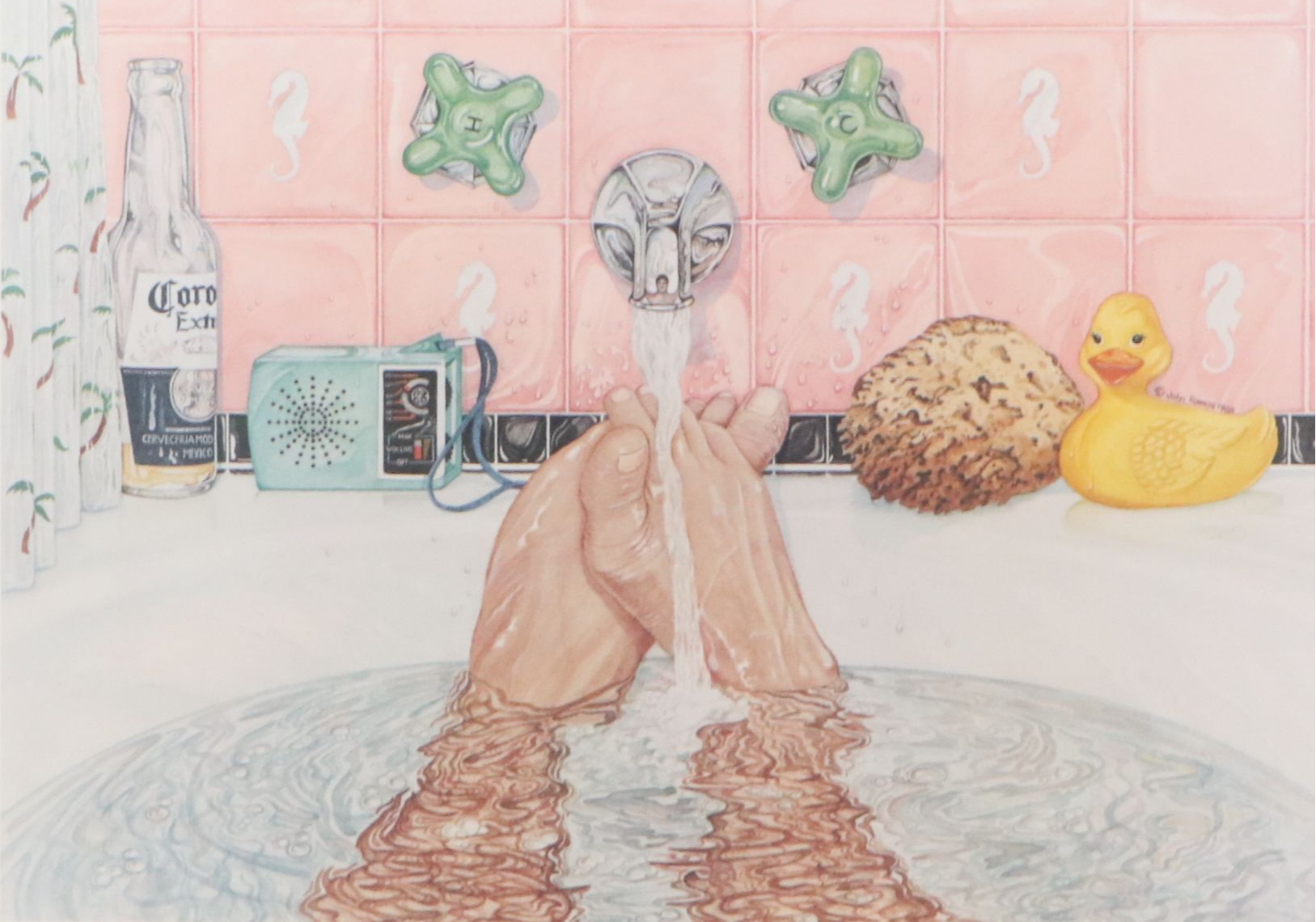 John Ramos Offset Lithograph "The Bath," 1985