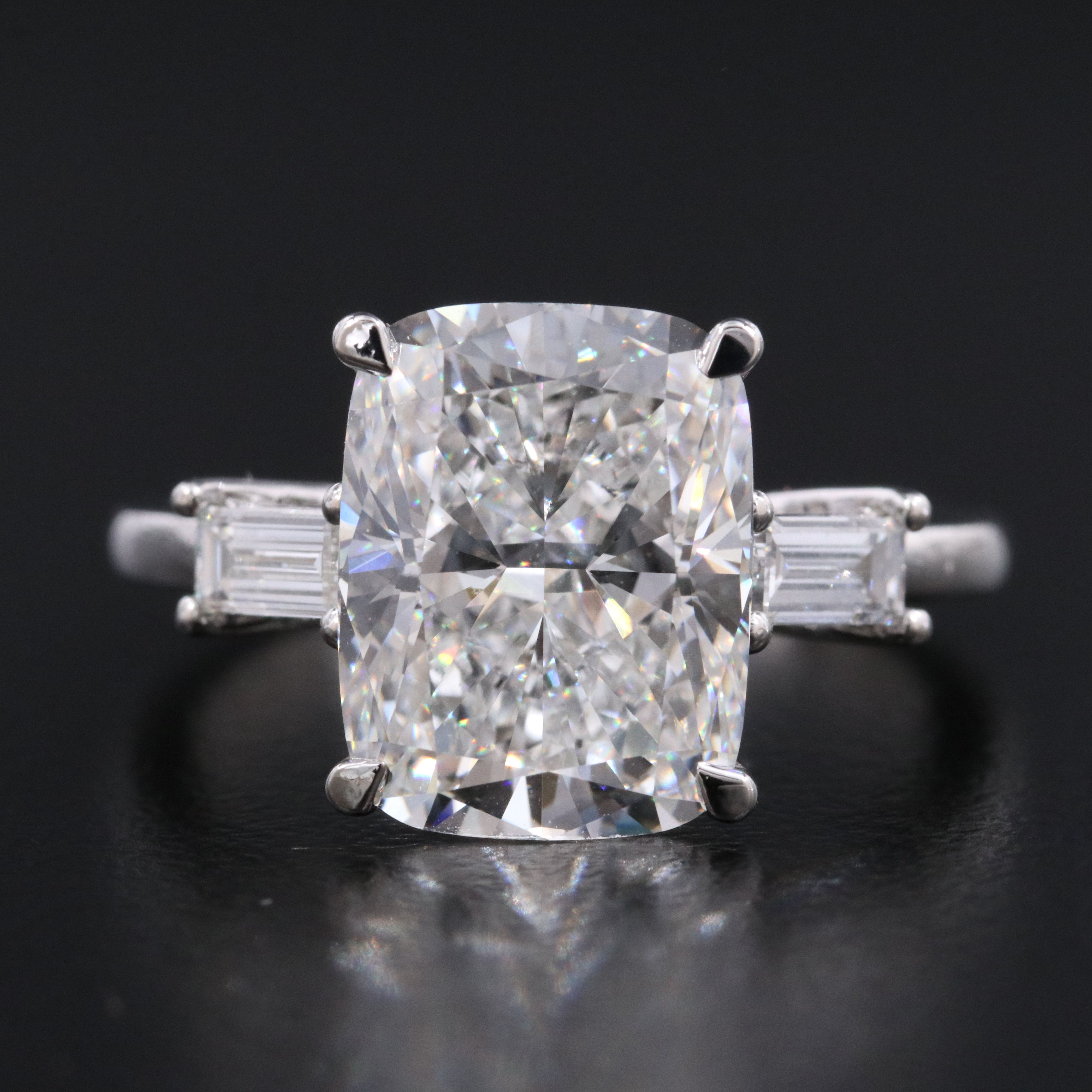 Platinum 5.43 CTW Lab Grown Diamond Ring with IGI Report