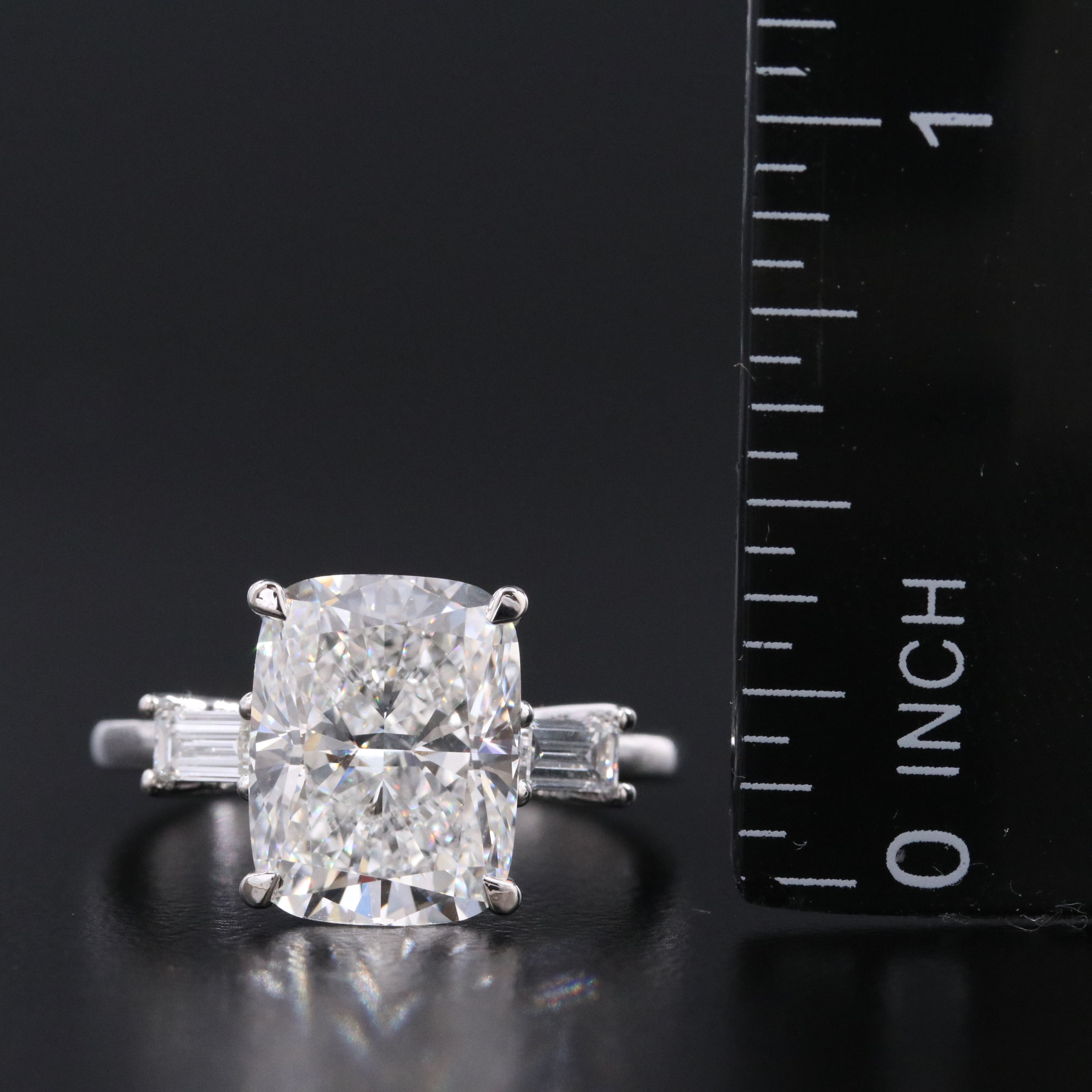 Platinum 5.43 CTW Lab Grown Diamond Ring with IGI Report