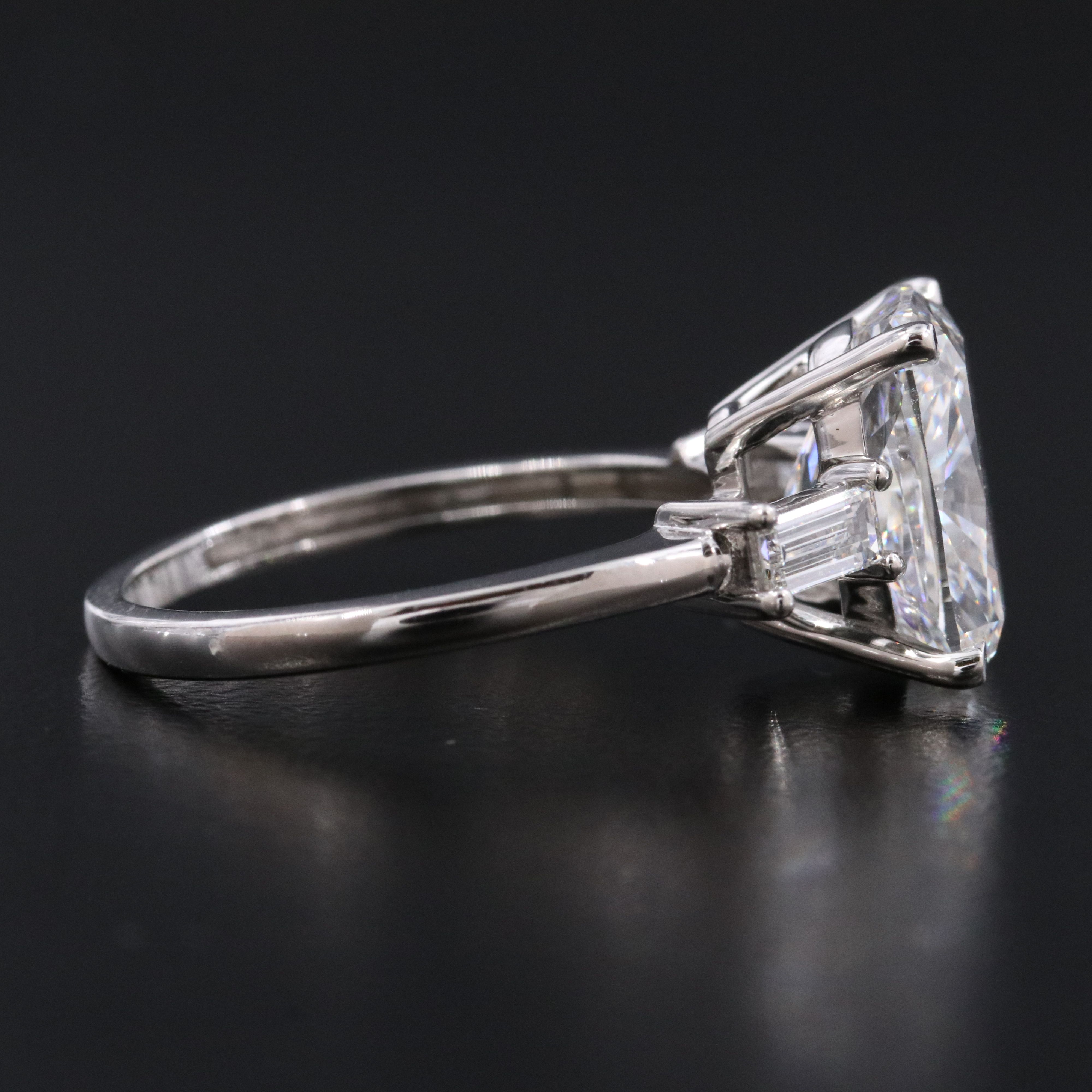 Platinum 5.43 CTW Lab Grown Diamond Ring with IGI Report