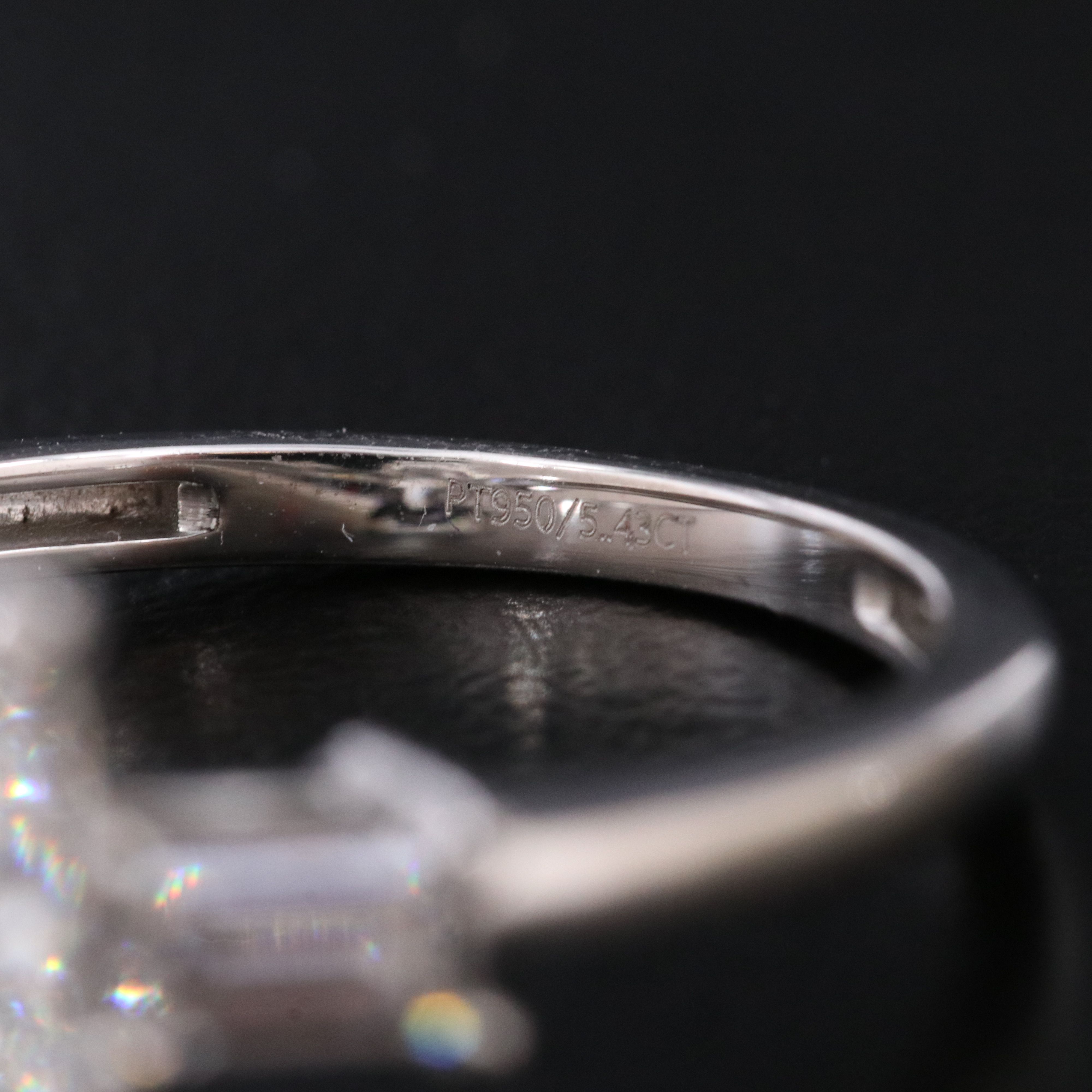 Platinum 5.43 CTW Lab Grown Diamond Ring with IGI Report