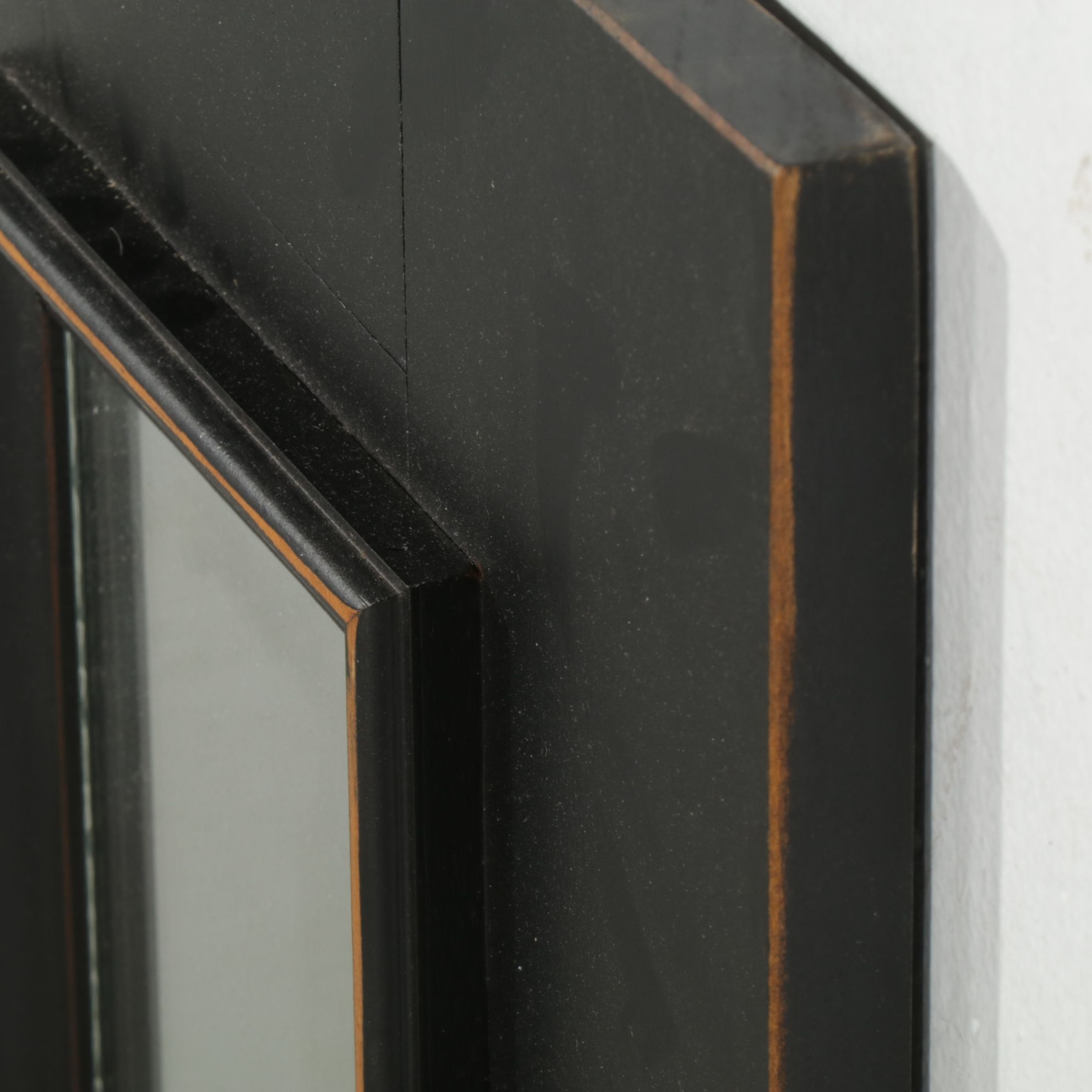 Anglo-Indian Style Black and Gold Toleware Serving Tray with Other Wall Mirror