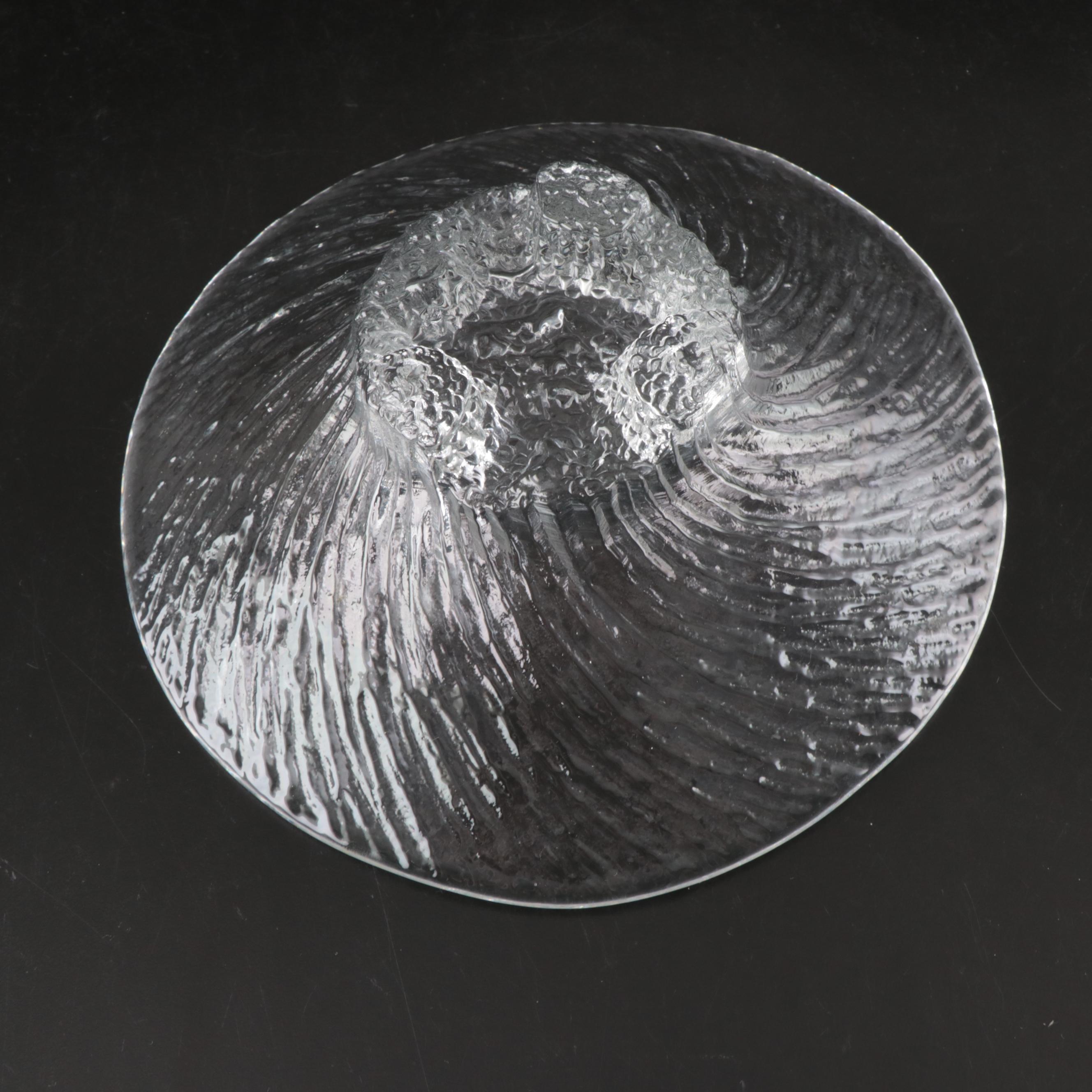 Iittala "Avanto" and Riihimäen Lasi Finnish Blown Glass Textured Bowls