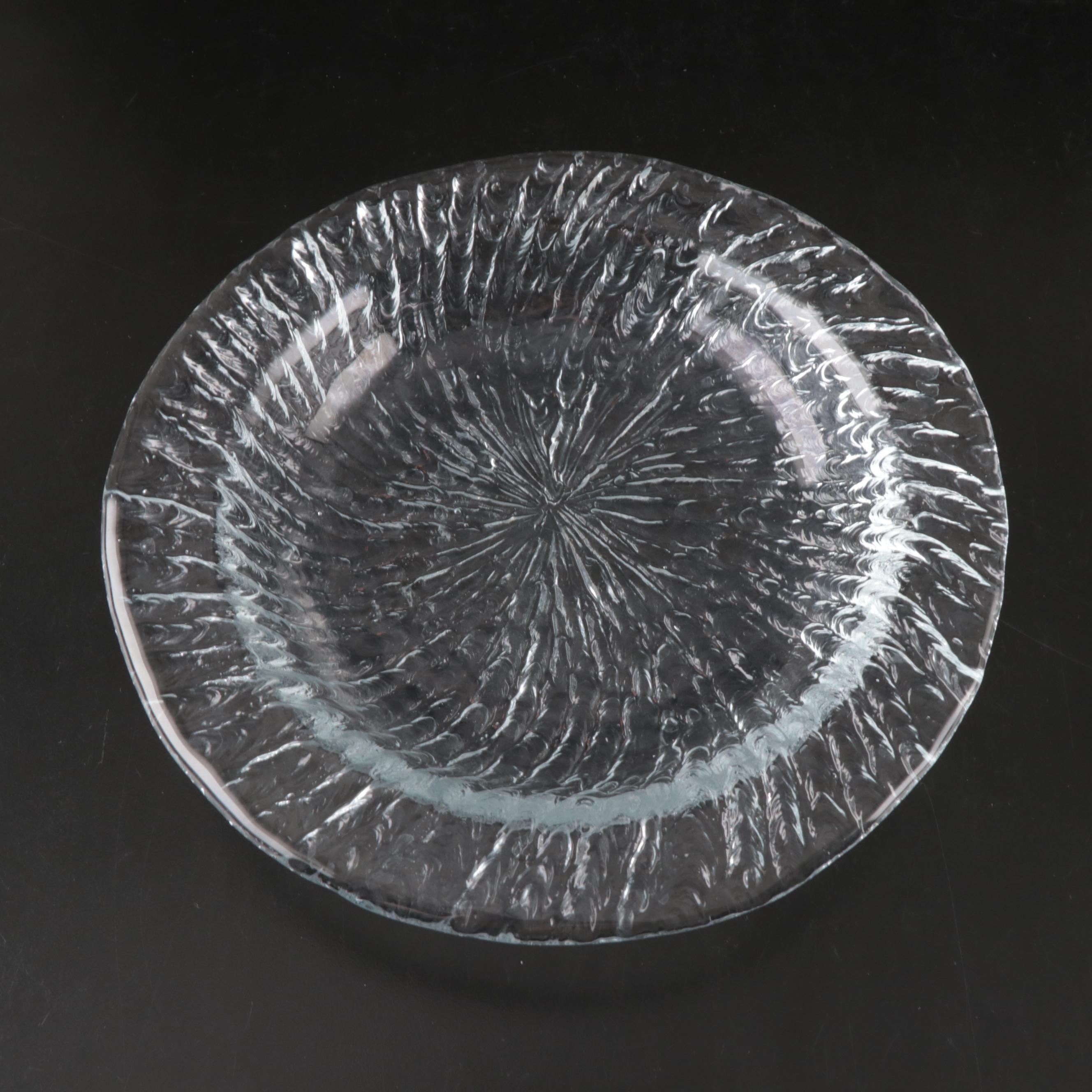 Iittala "Avanto" and Riihimäen Lasi Finnish Blown Glass Textured Bowls