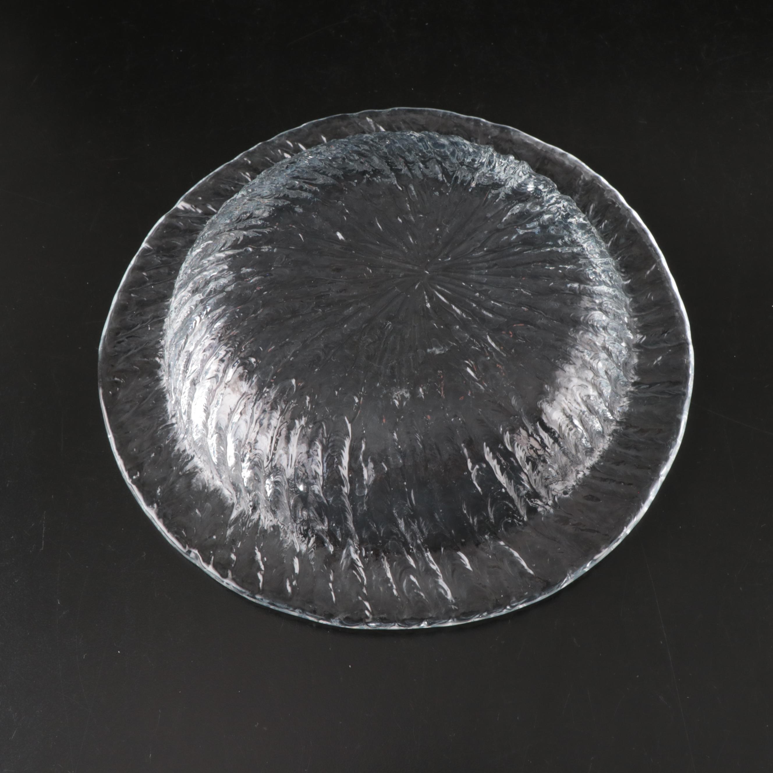 Iittala "Avanto" and Riihimäen Lasi Finnish Blown Glass Textured Bowls
