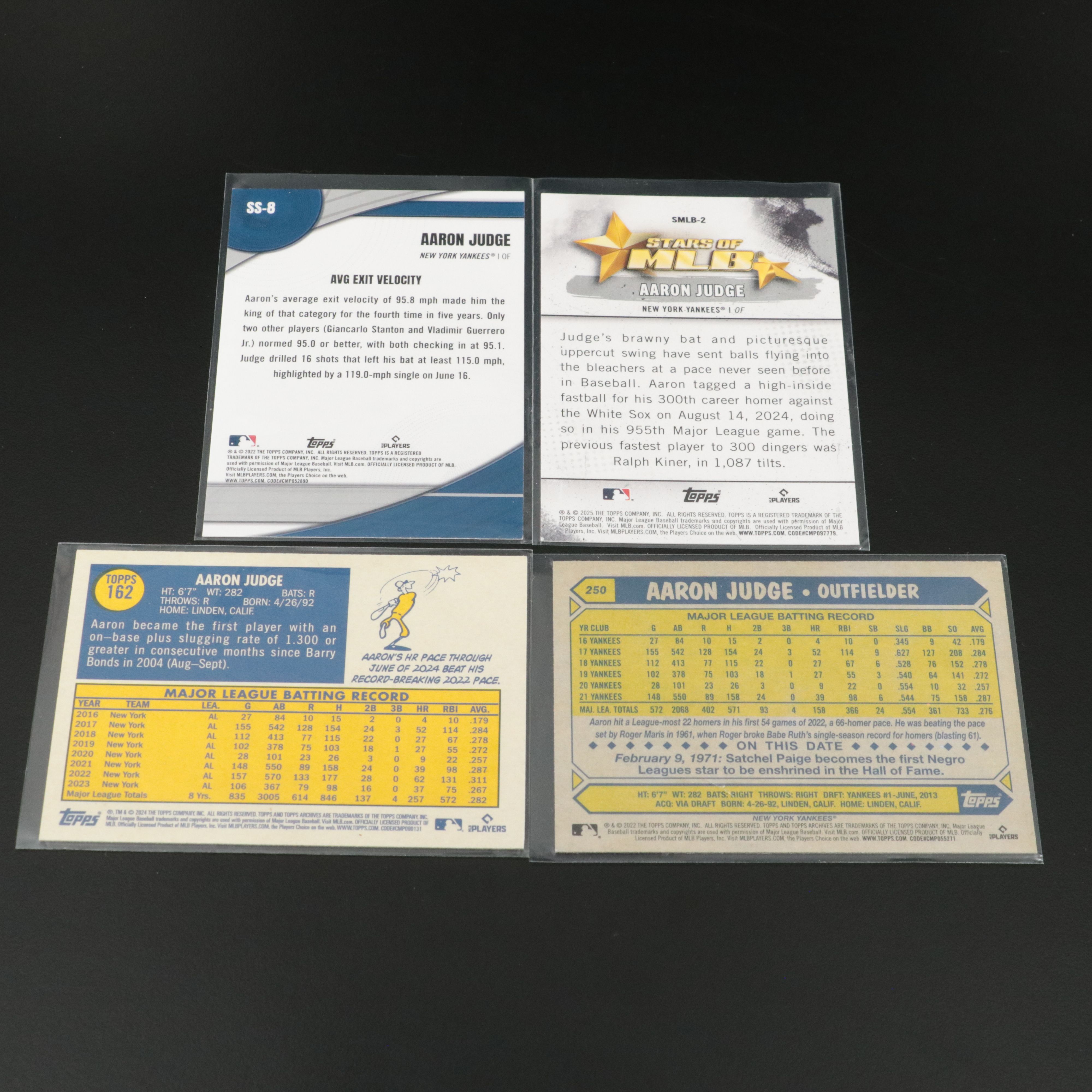 Mike Trout and Aaron Judge Baseball Cards with Relic, Serial Numbered, and More