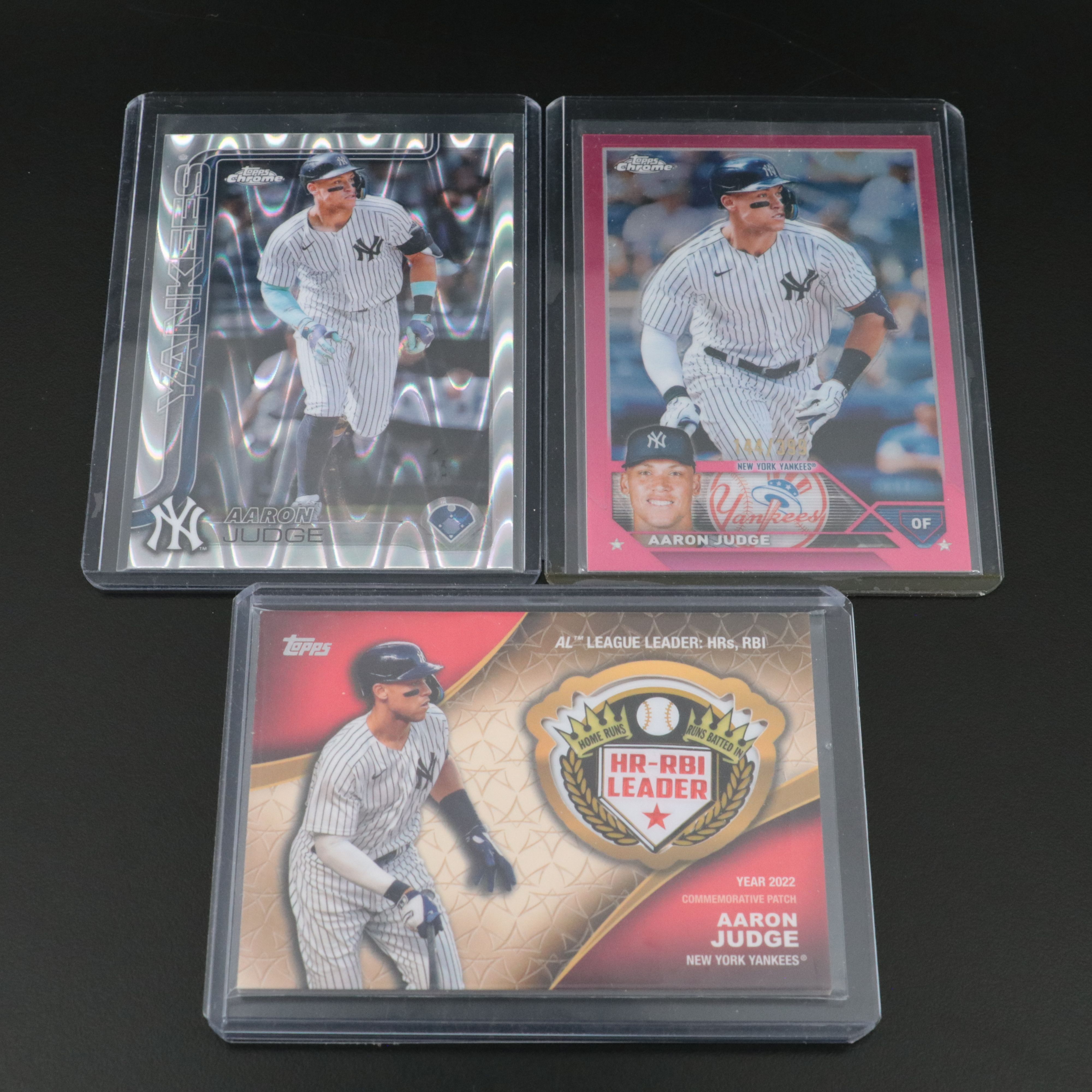 Mike Trout and Aaron Judge Baseball Cards with Relic, Serial Numbered, and More