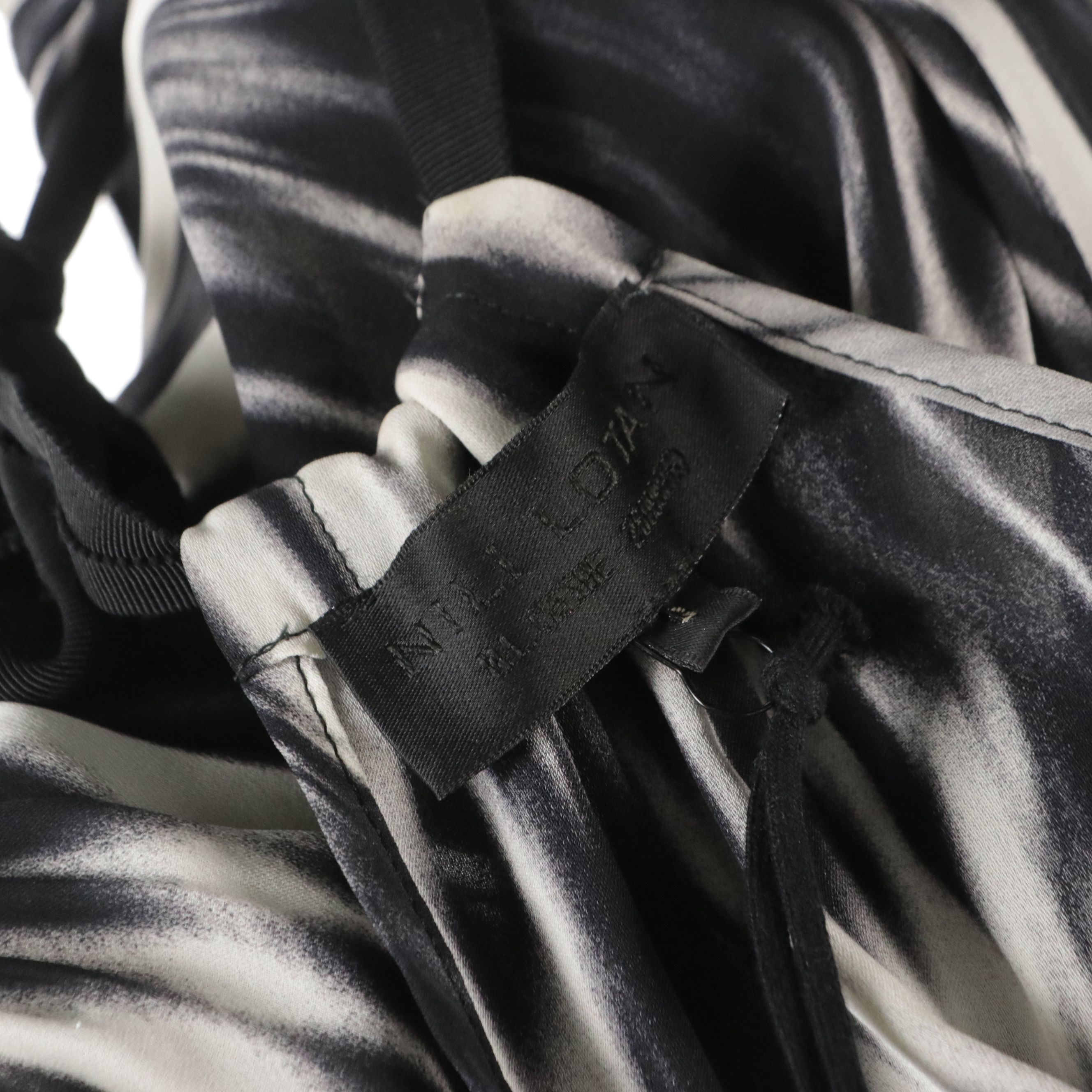 Nili Lotan Tye Dye Silk Halter Dress and See by Chloé Navy Ruffled Cotton Skirt