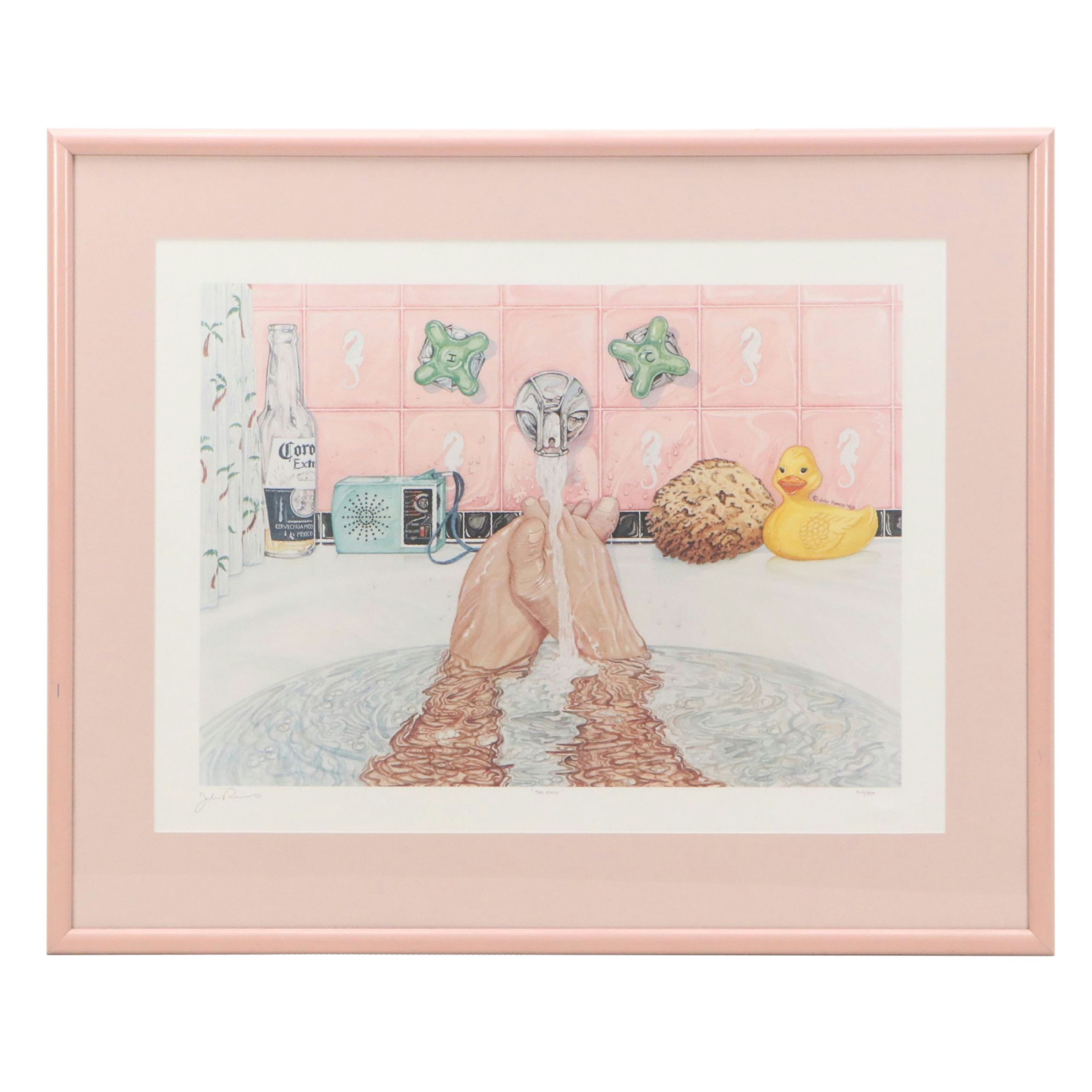John Ramos Offset Lithograph "The Bath," 1985