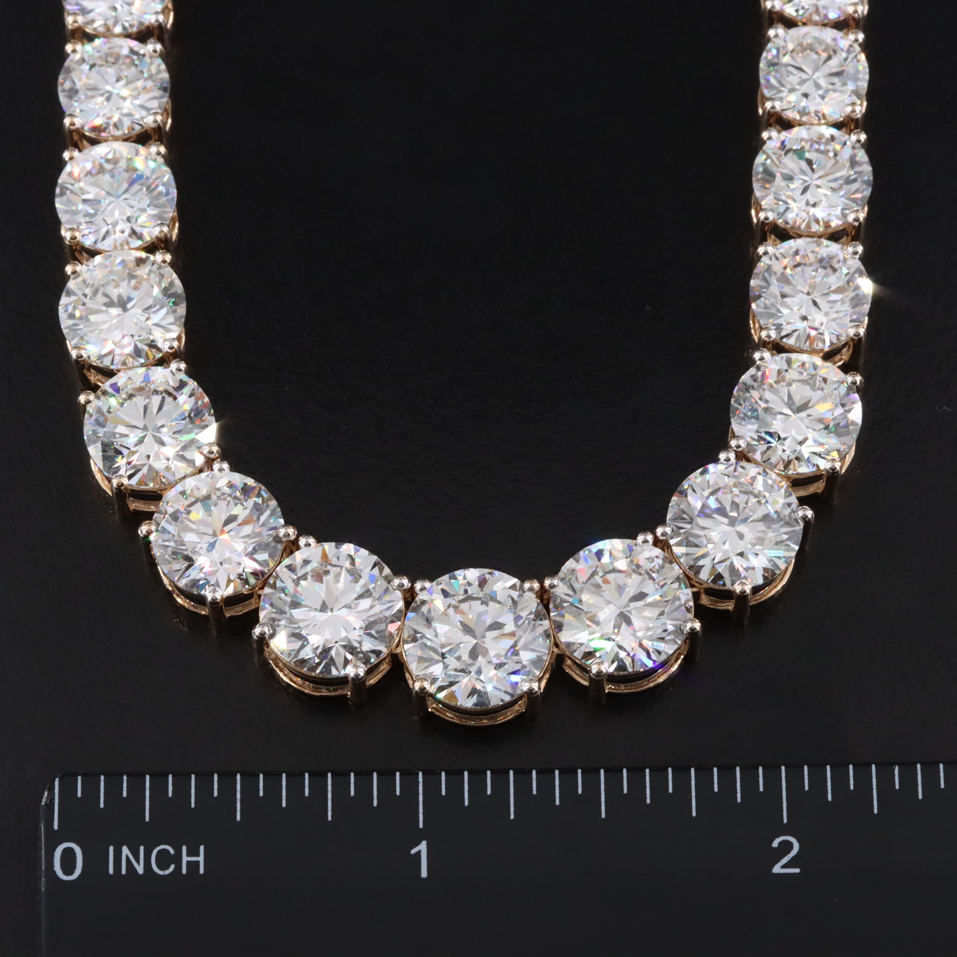 14K 108.25 CTW Lab Grown Diamond Riviéra Necklace w/ IGI Reports