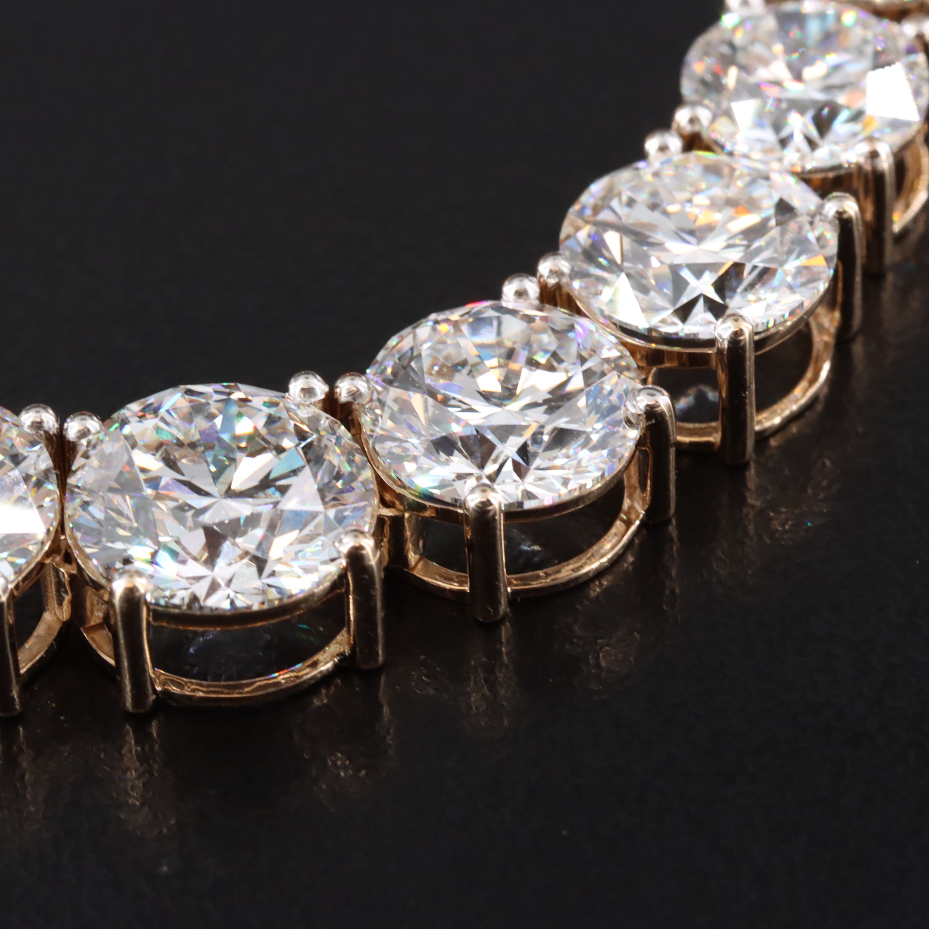 14K 108.25 CTW Lab Grown Diamond Riviéra Necklace w/ IGI Reports