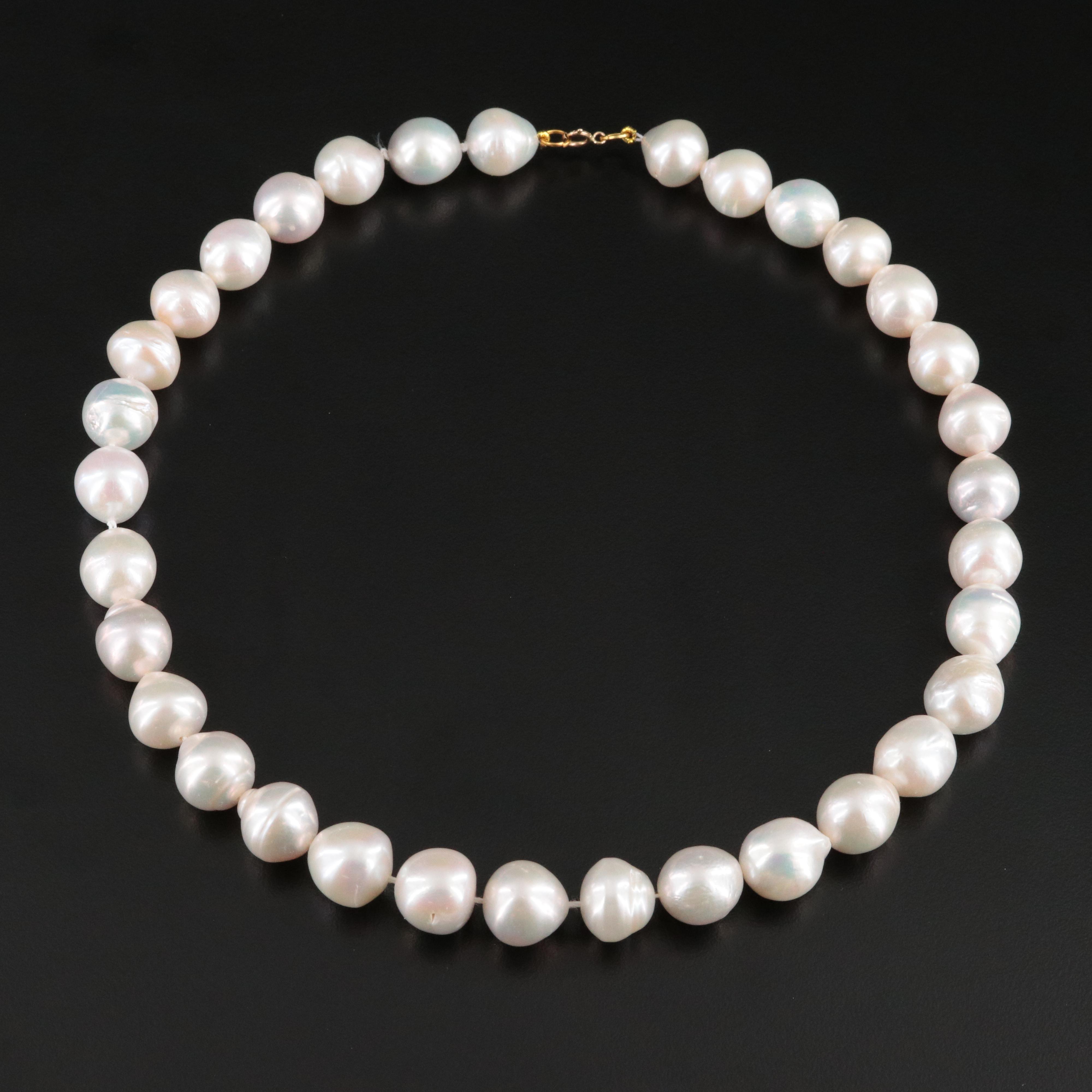 11.00 – 13.00mm Pearl Necklace with 14K Clasp