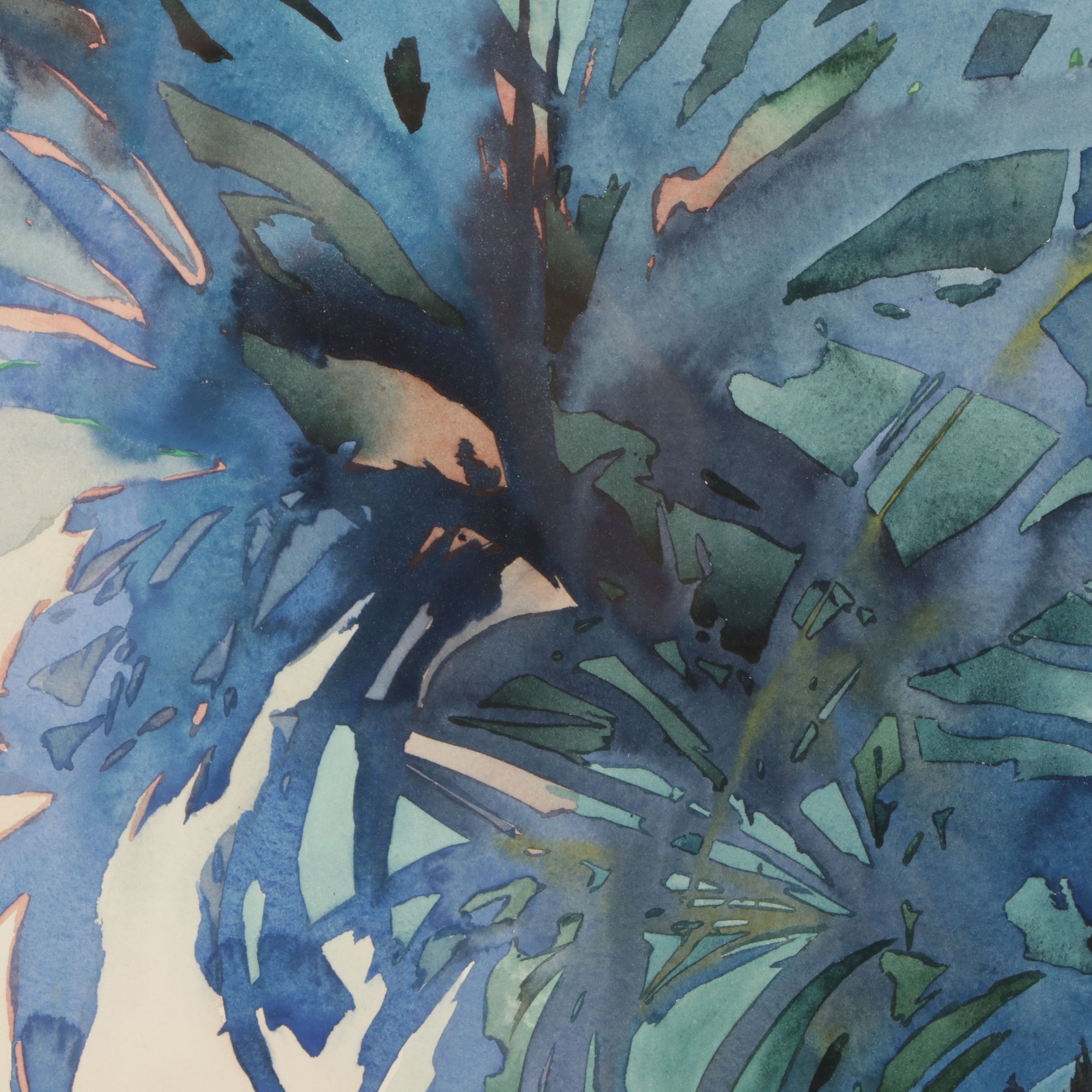 Tropical Foliage Watercolor Painting