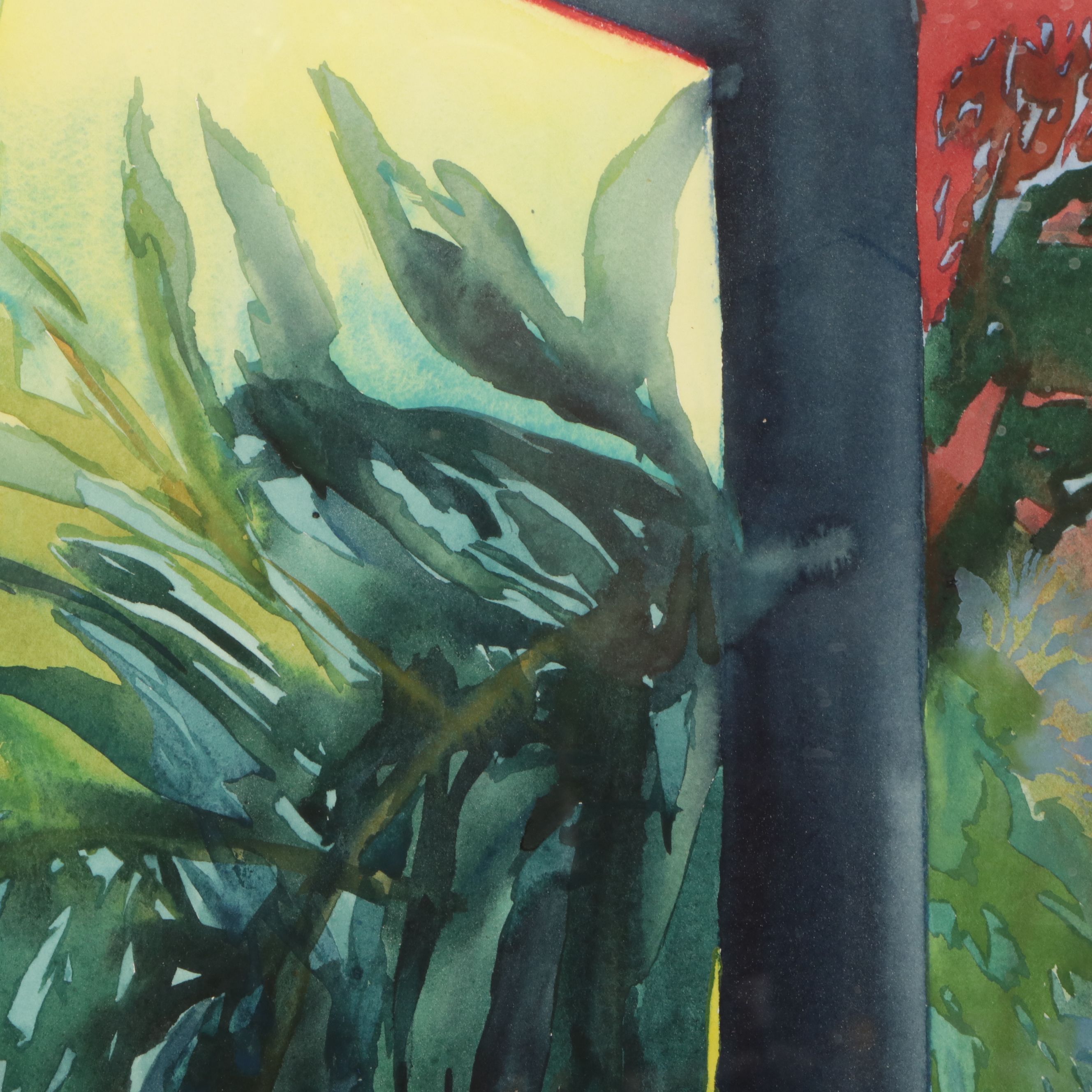 Tropical Foliage Watercolor Painting