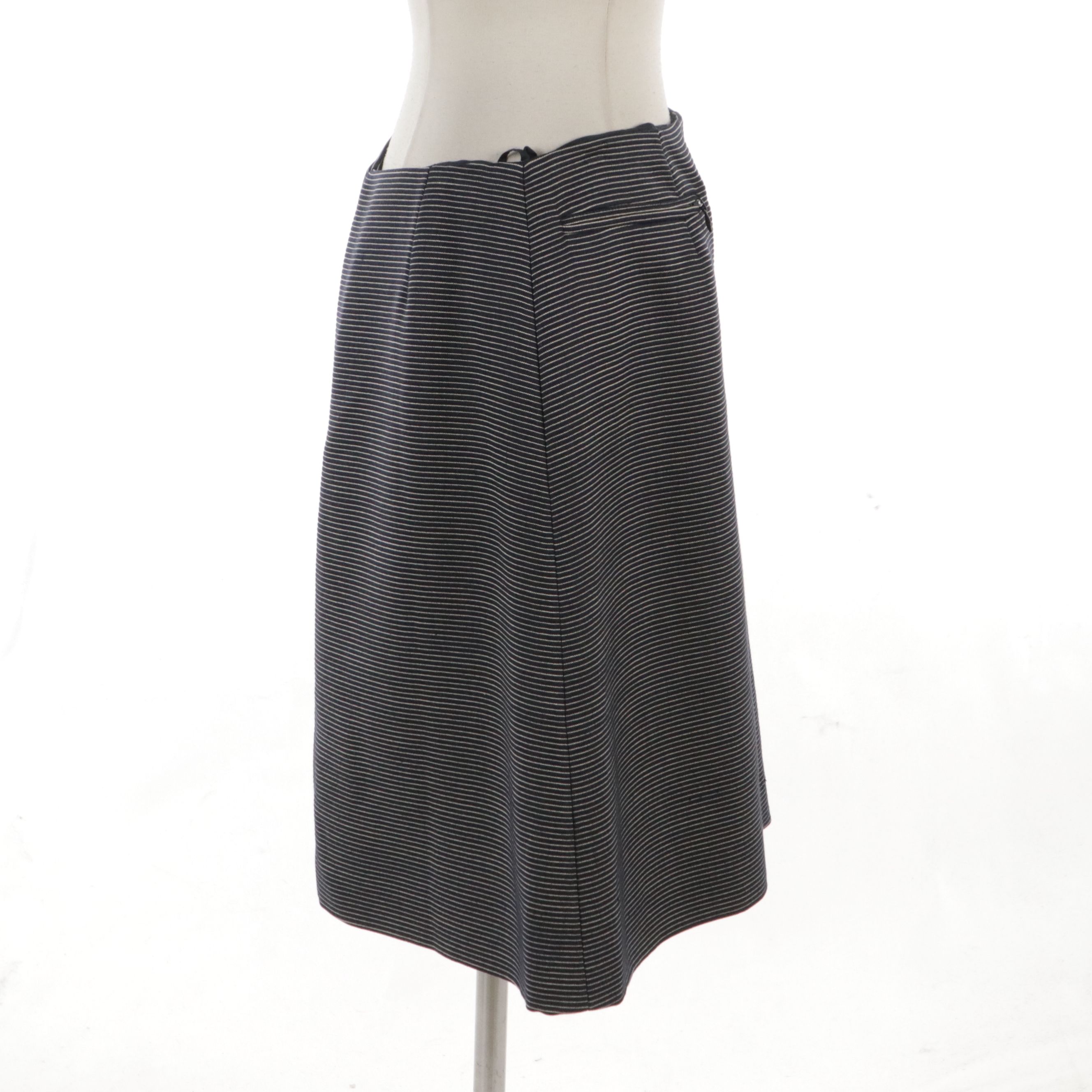 Chanel Striped Wool and Silk Blend Skirt From the 2001 Spring Collection