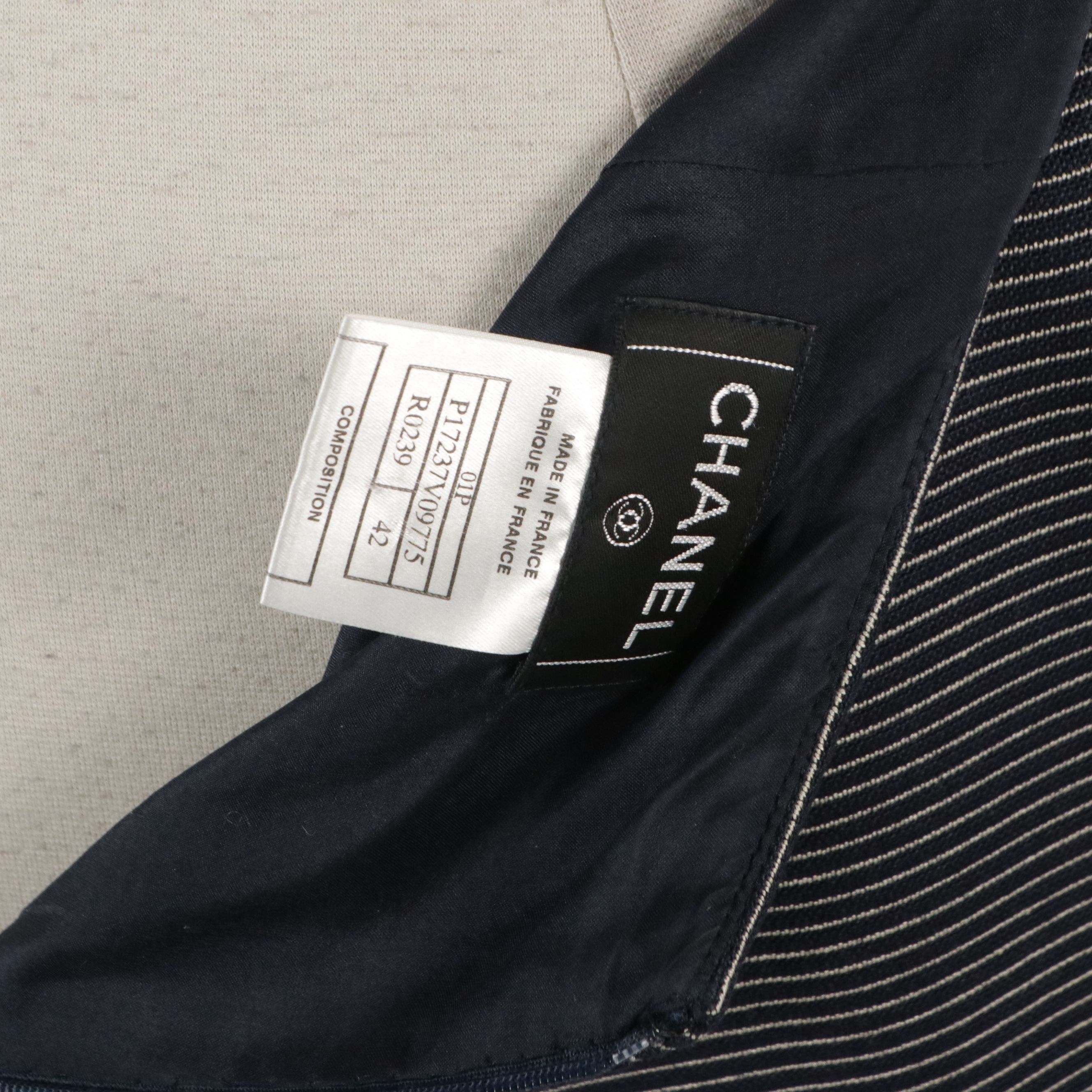 Chanel Striped Wool and Silk Blend Skirt From the 2001 Spring Collection