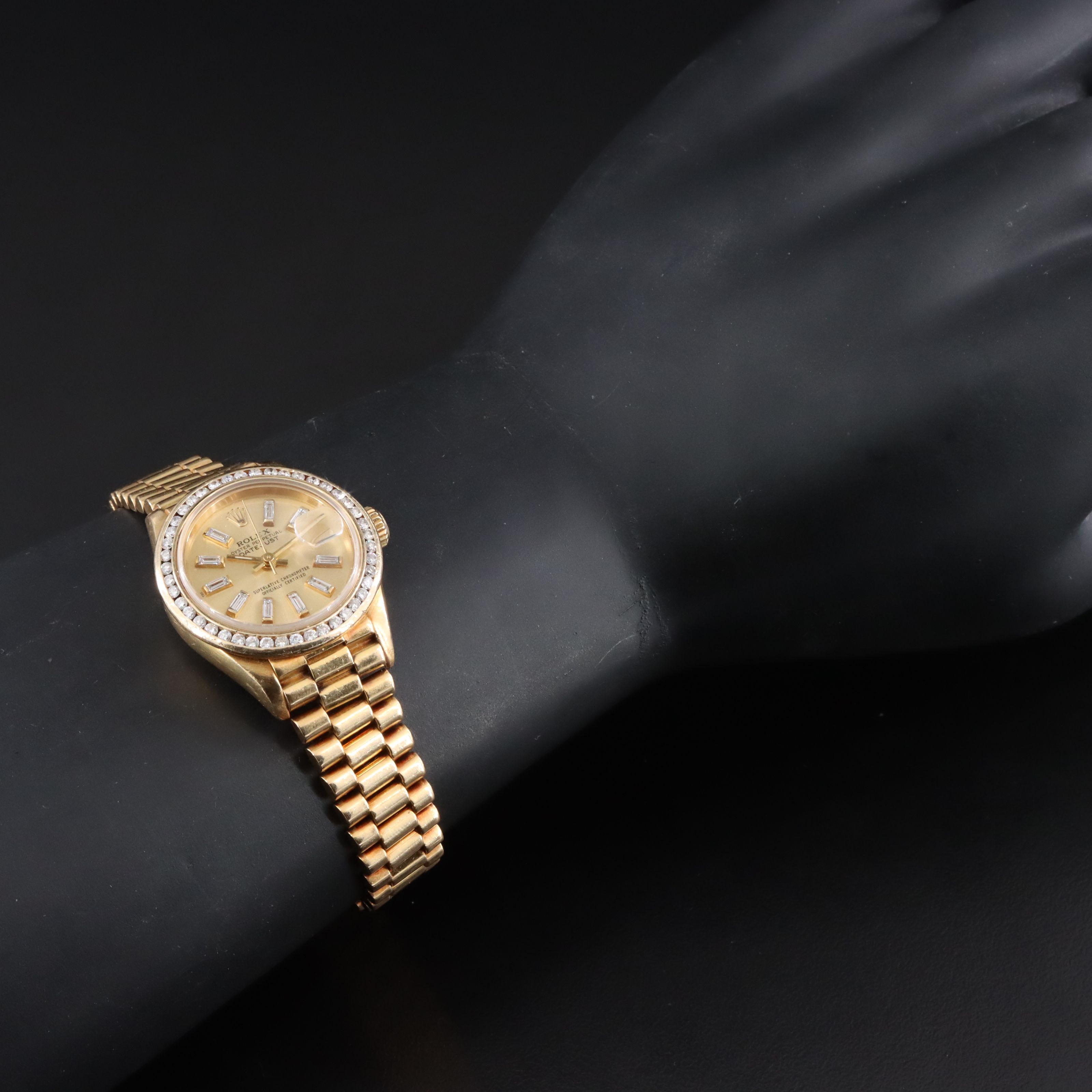 1999 Rolex Custom 1.02ctw. Diamond Dial & Bezel 18K Datejust Watch