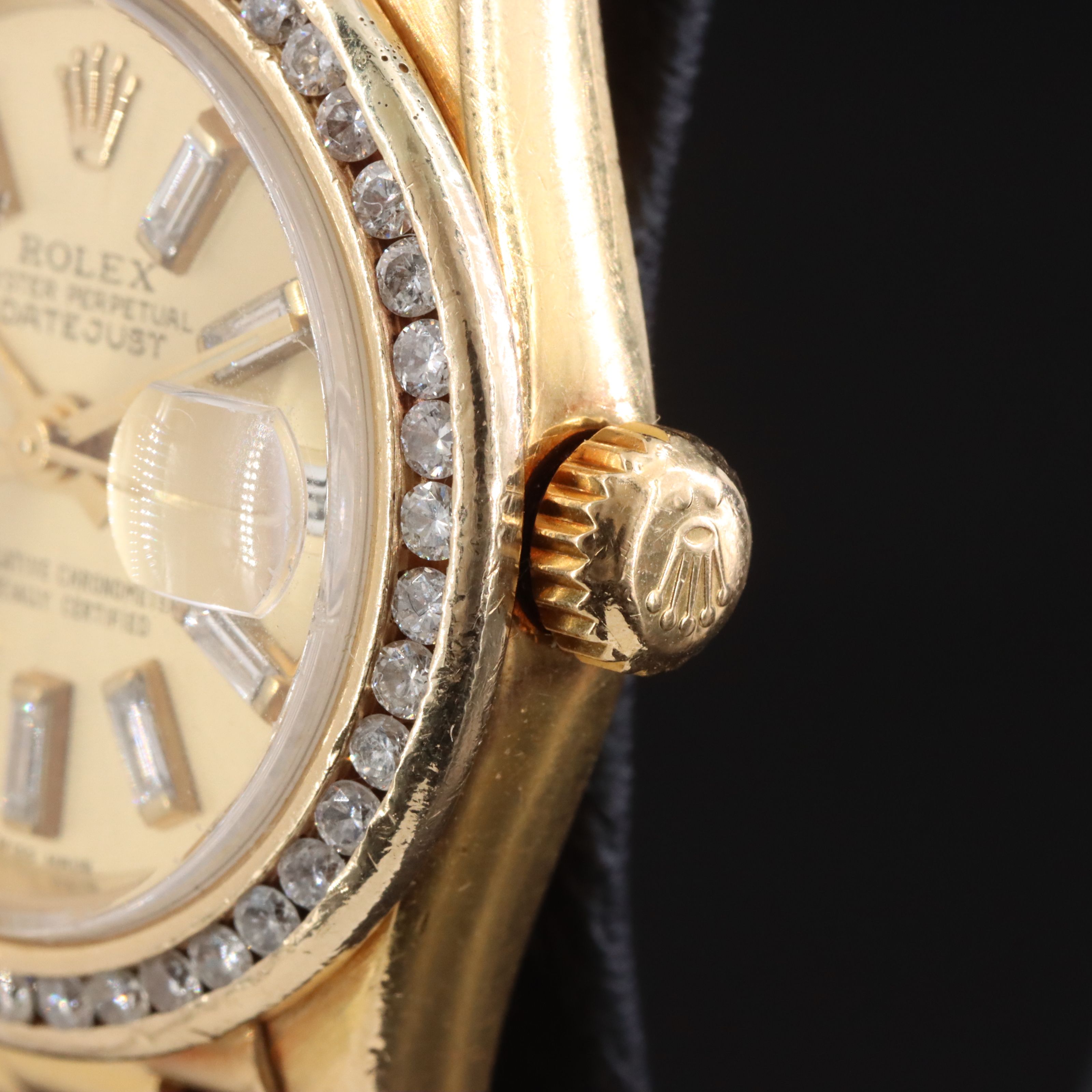 1999 Rolex Custom 1.02ctw. Diamond Dial & Bezel 18K Datejust Watch