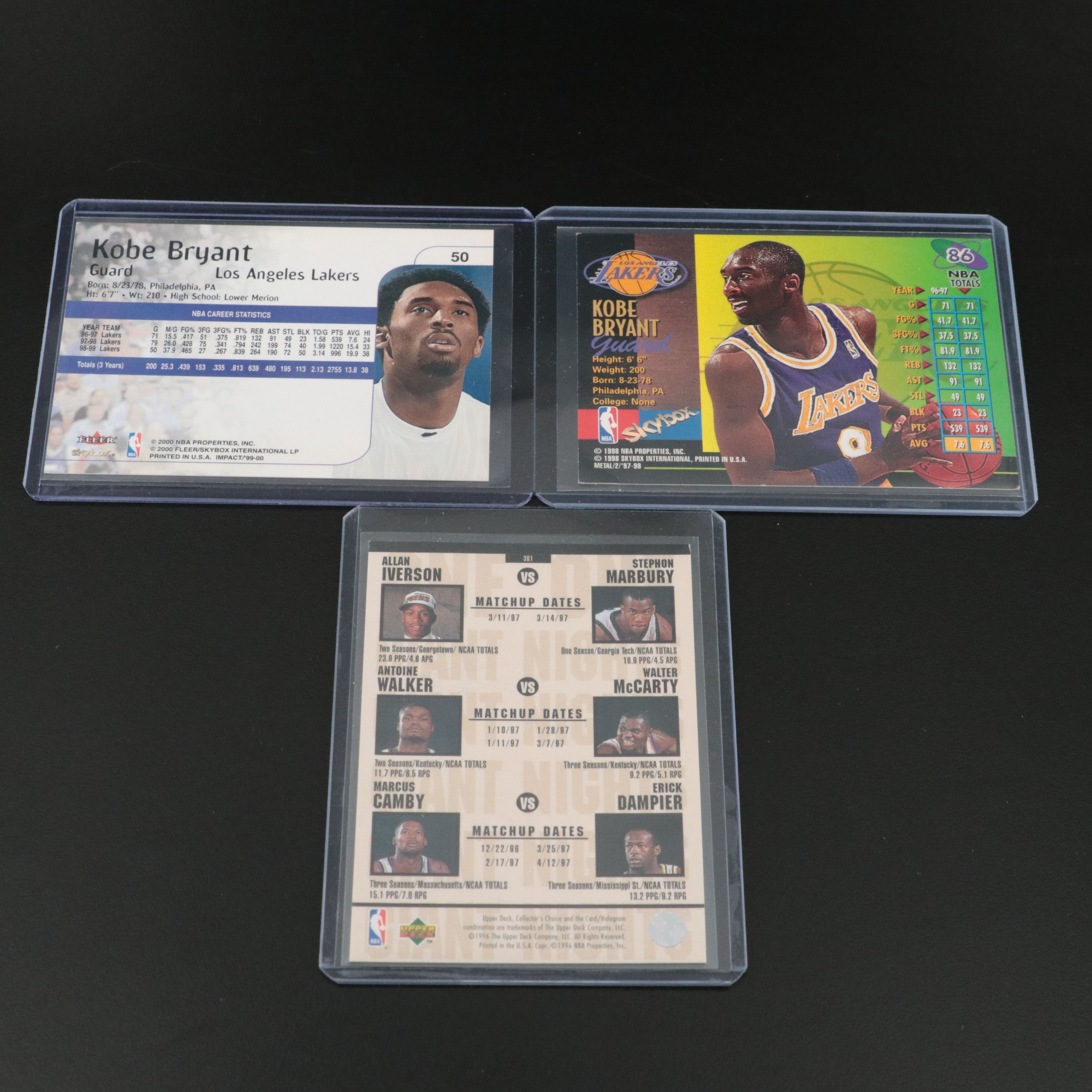 Twenty-One Basketball Cards of Michael Jordan, Kobe Bryant, and LeBron James
