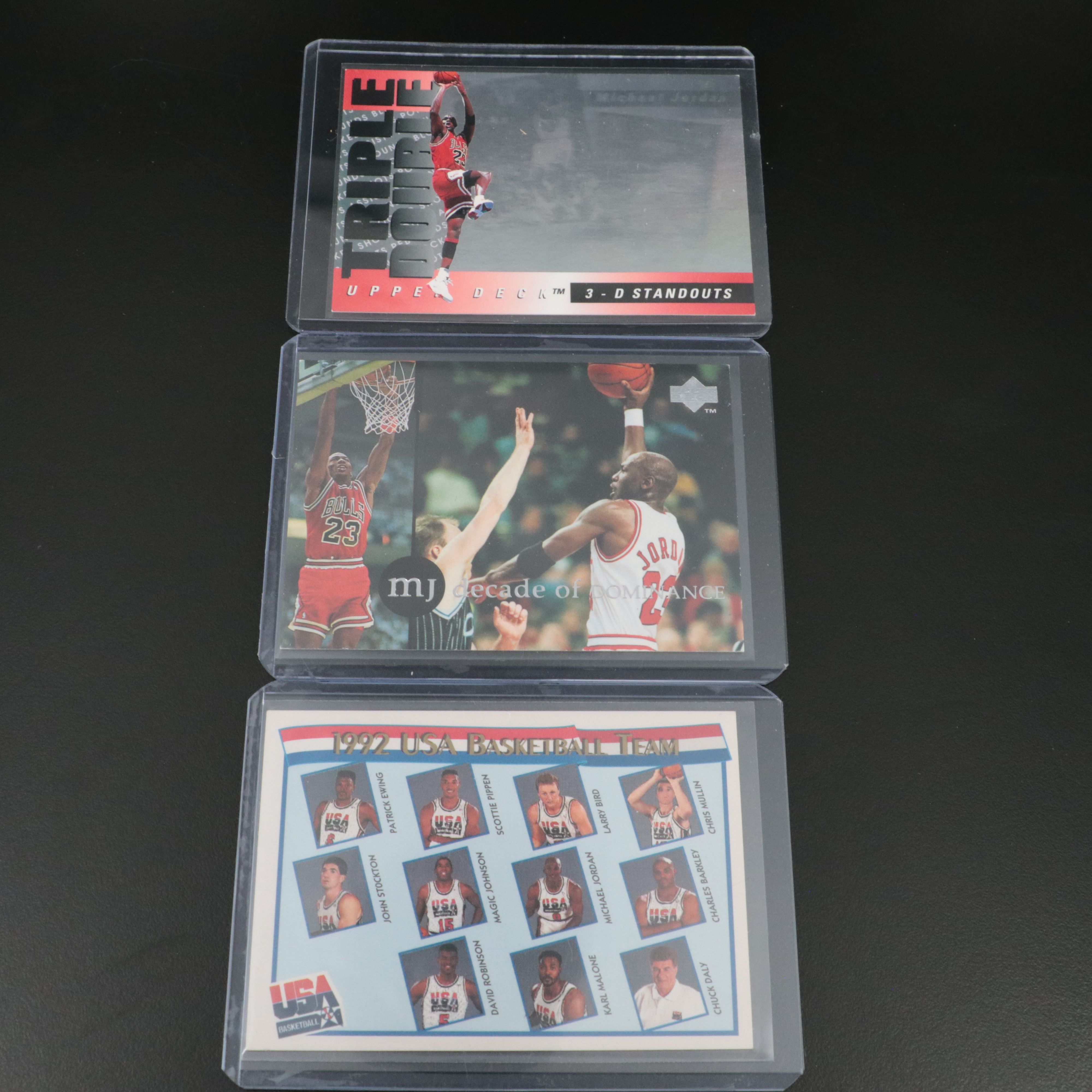 Twenty-One Basketball Cards of Michael Jordan, Kobe Bryant, and LeBron James