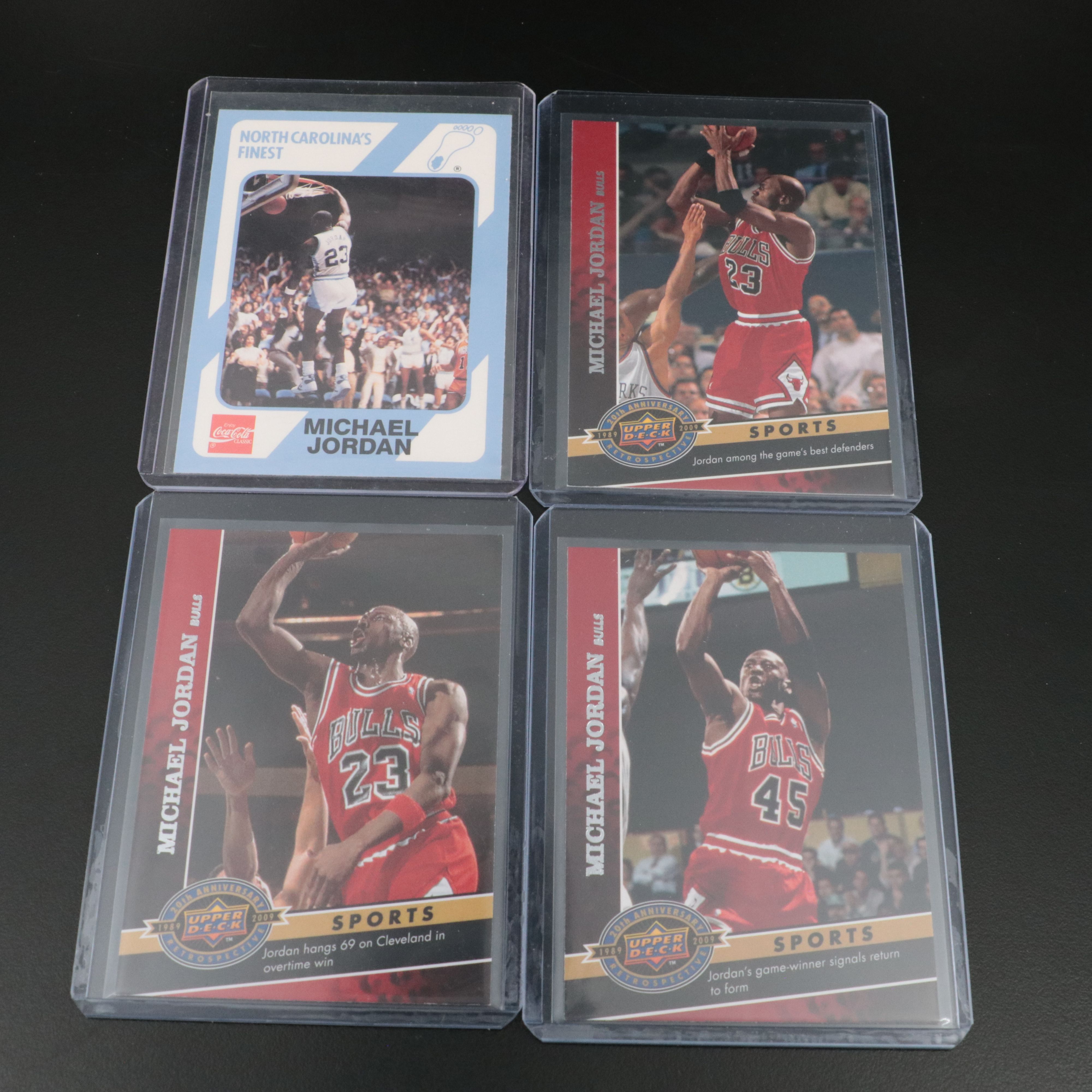 Twenty-One Basketball Cards of Michael Jordan, Kobe Bryant, and LeBron James