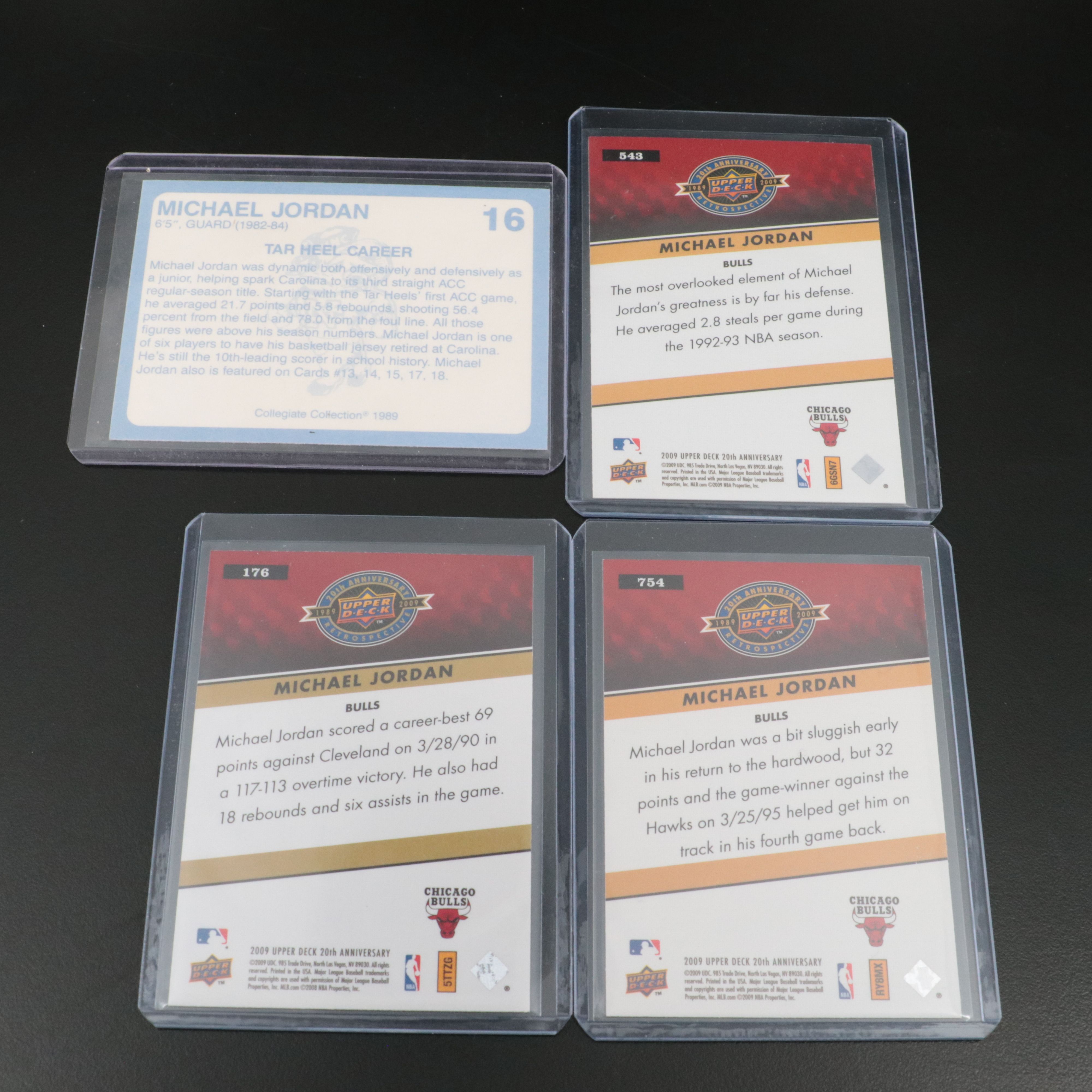 Twenty-One Basketball Cards of Michael Jordan, Kobe Bryant, and LeBron James