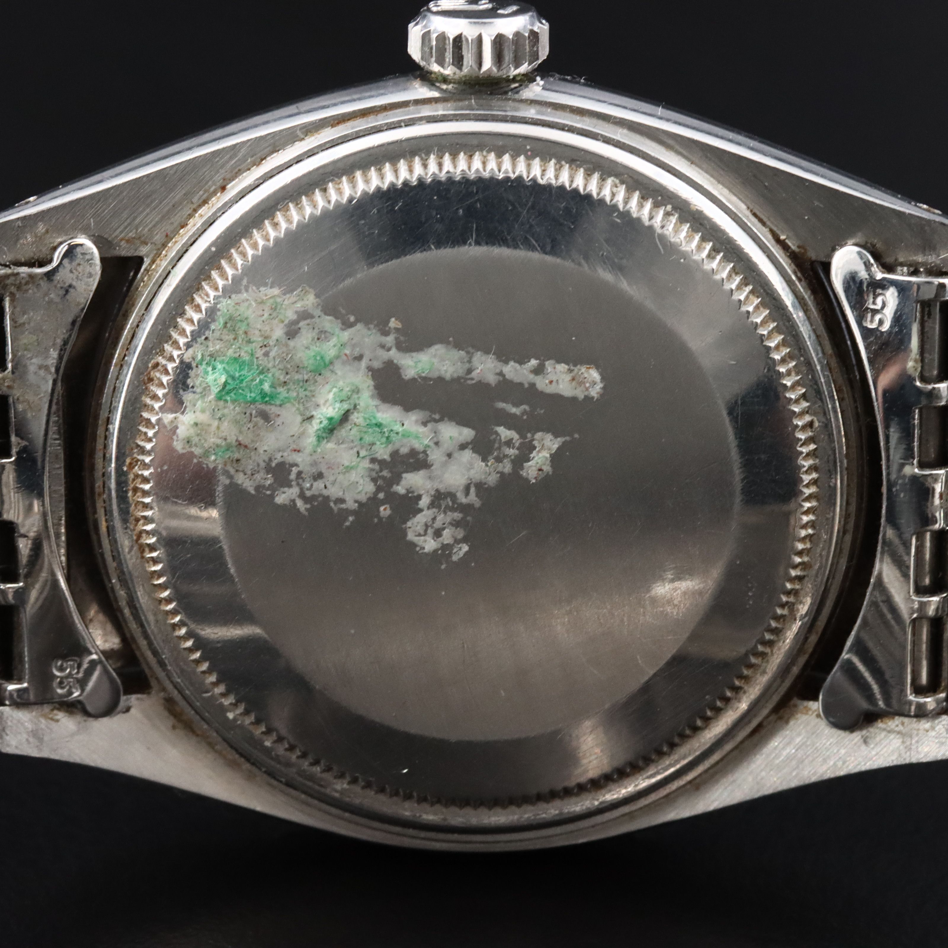 1961 Rolex Oyster Perpetual Engine Turned Bezel Stainless Steel Datejust Watch