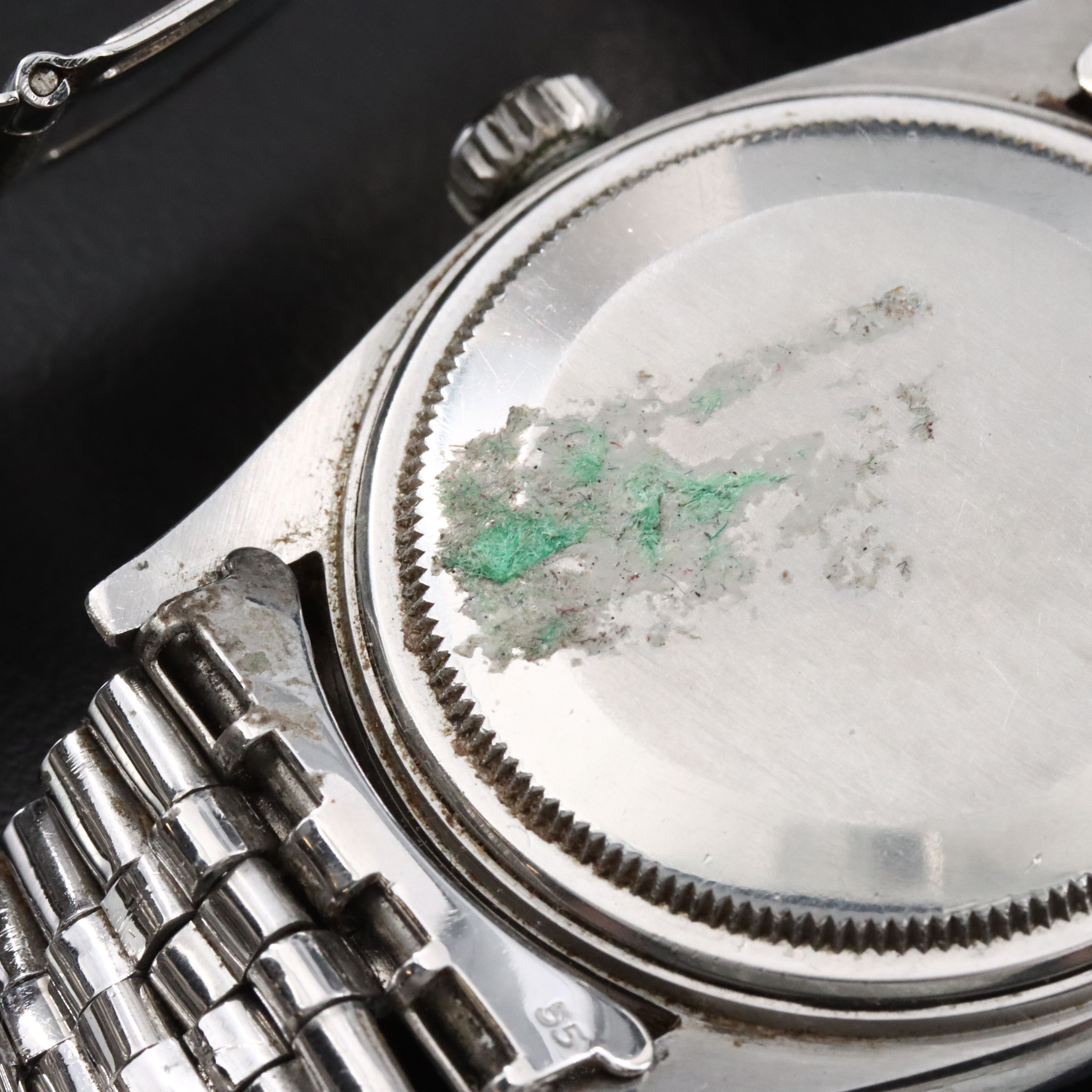 1961 Rolex Oyster Perpetual Engine Turned Bezel Stainless Steel Datejust Watch