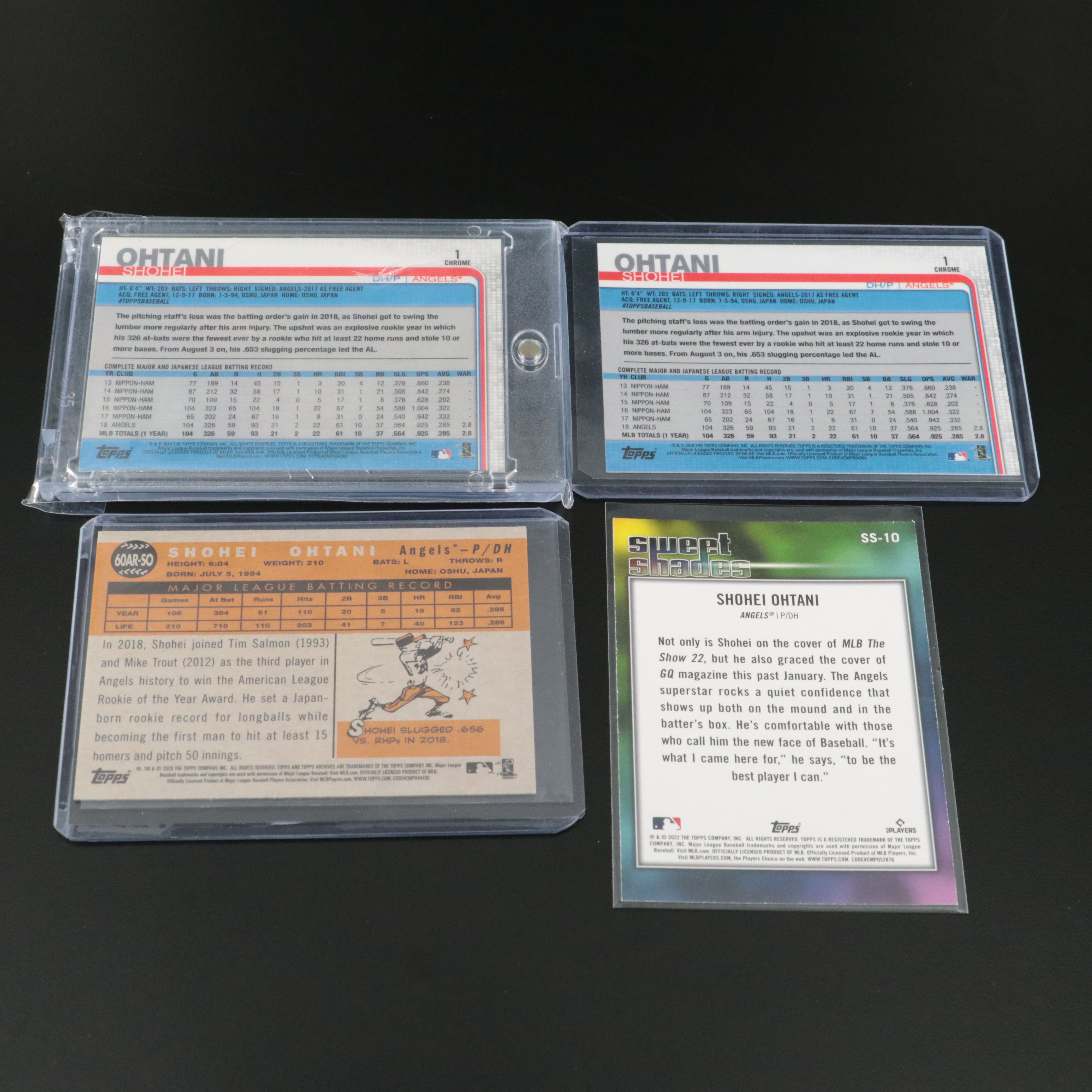 Twenty Shohei Ohtani Baseball Cards