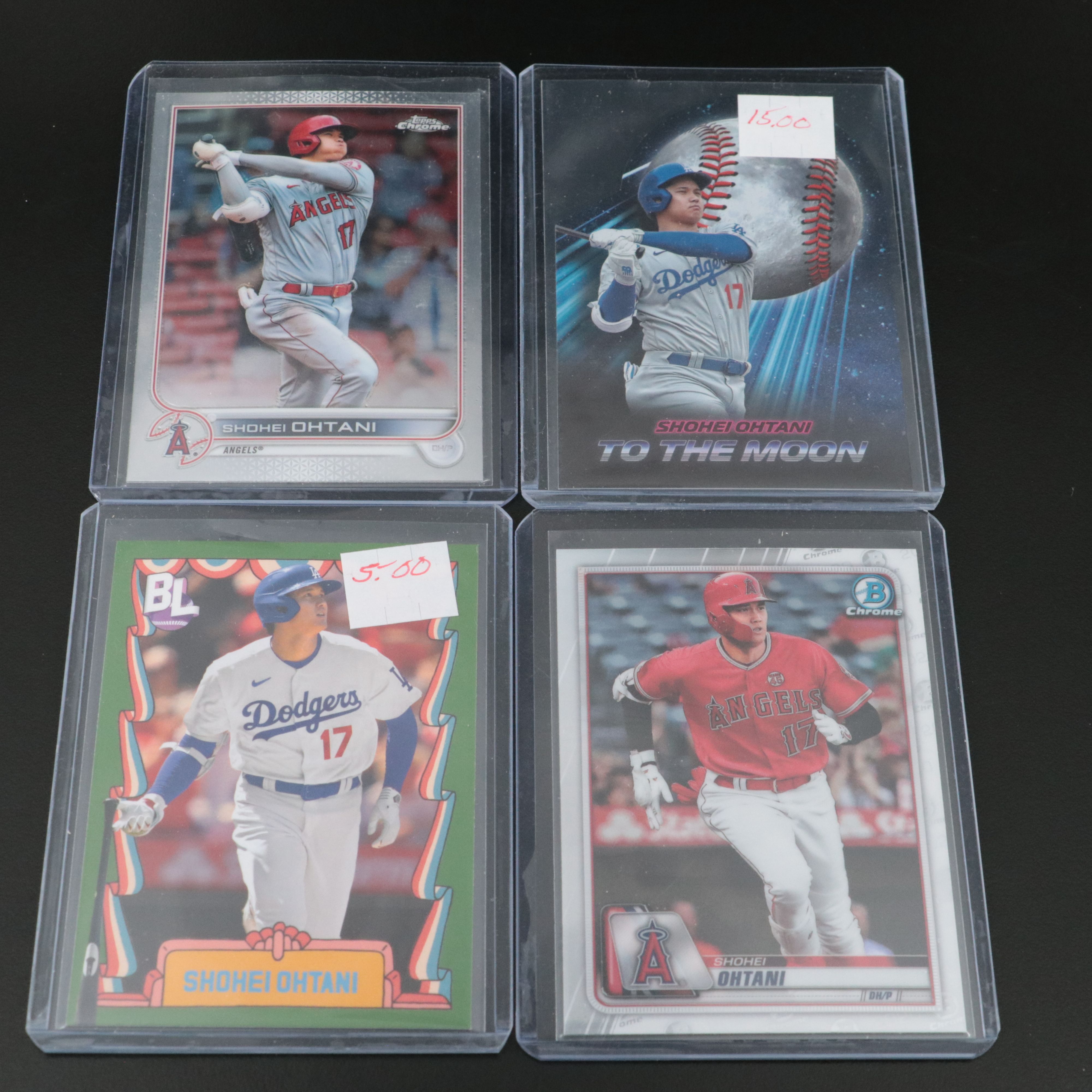 Twenty Shohei Ohtani Baseball Cards