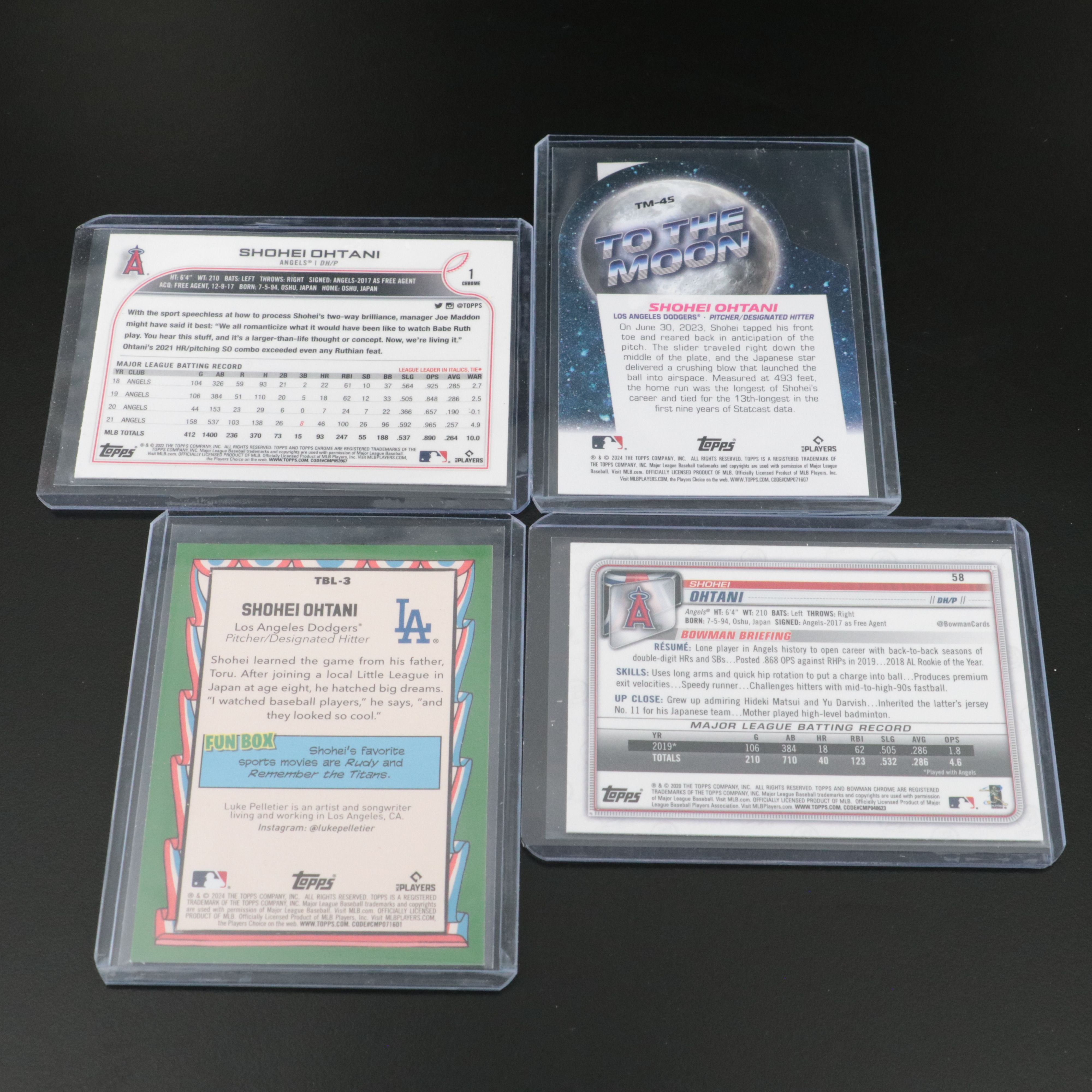 Twenty Shohei Ohtani Baseball Cards