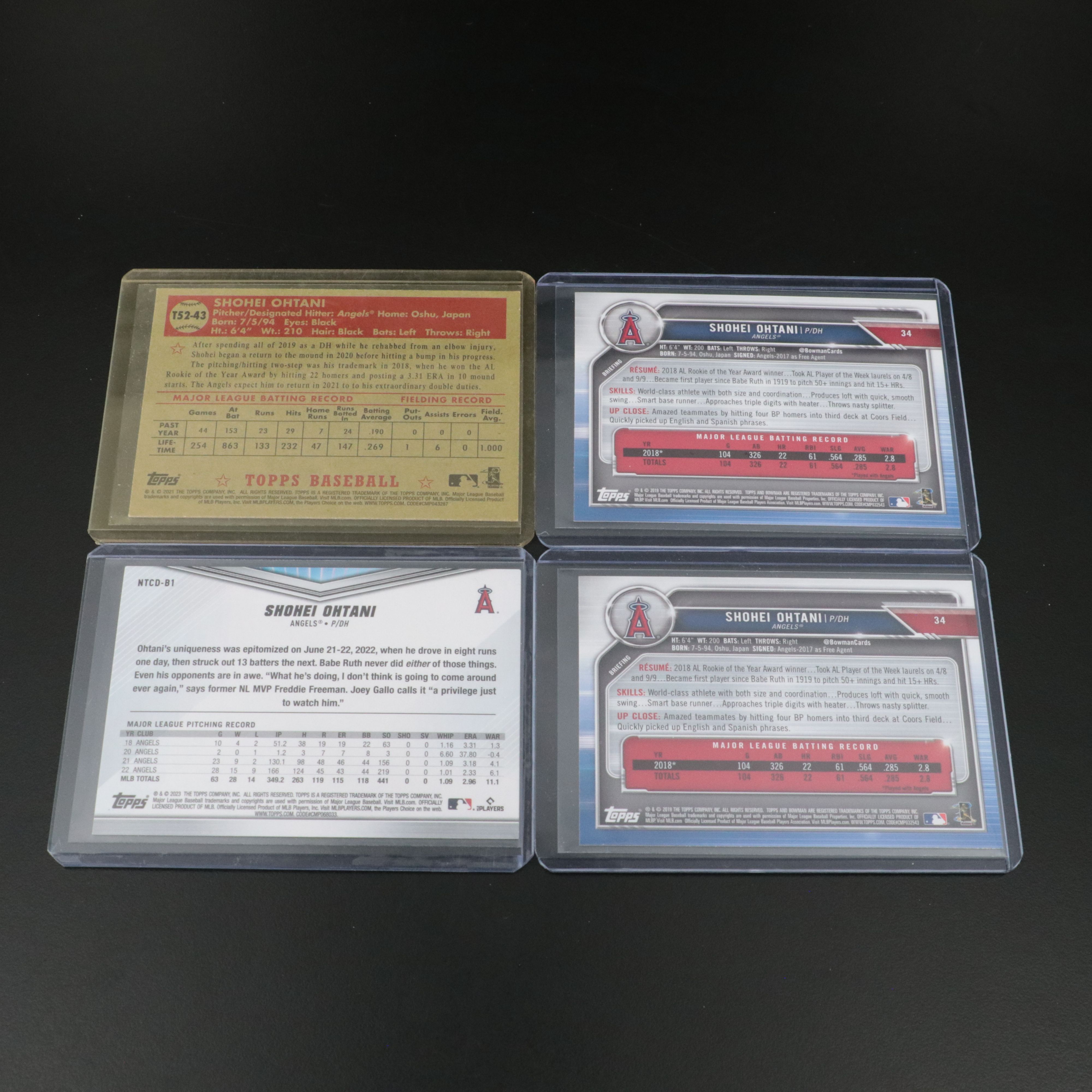 Twenty Shohei Ohtani Baseball Cards