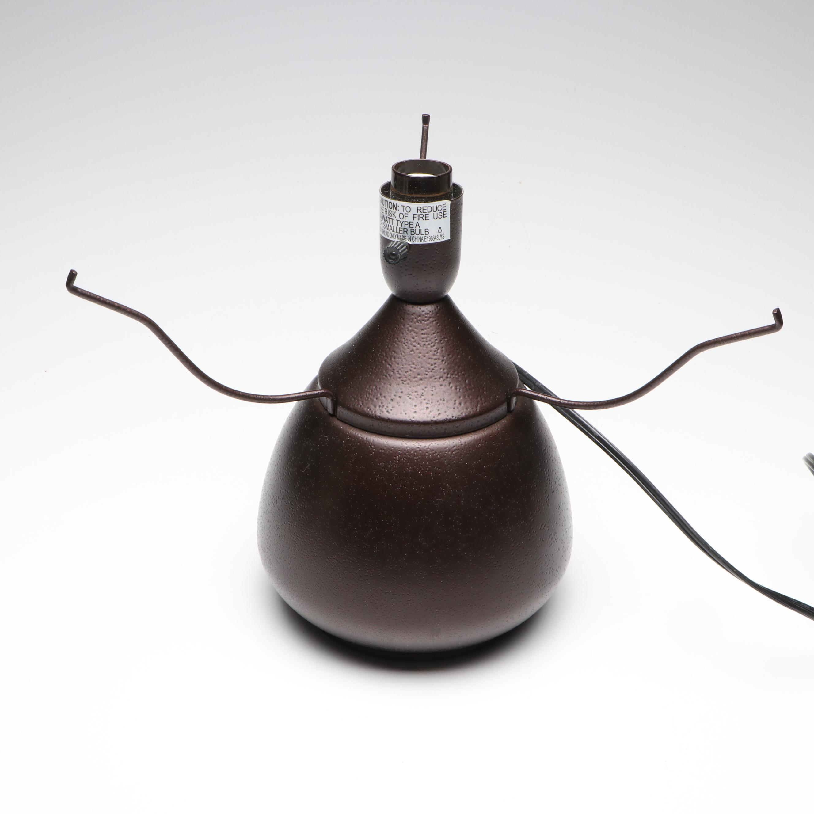 Mission Style Bronzed Metal Accent Lamp with Mica Shade