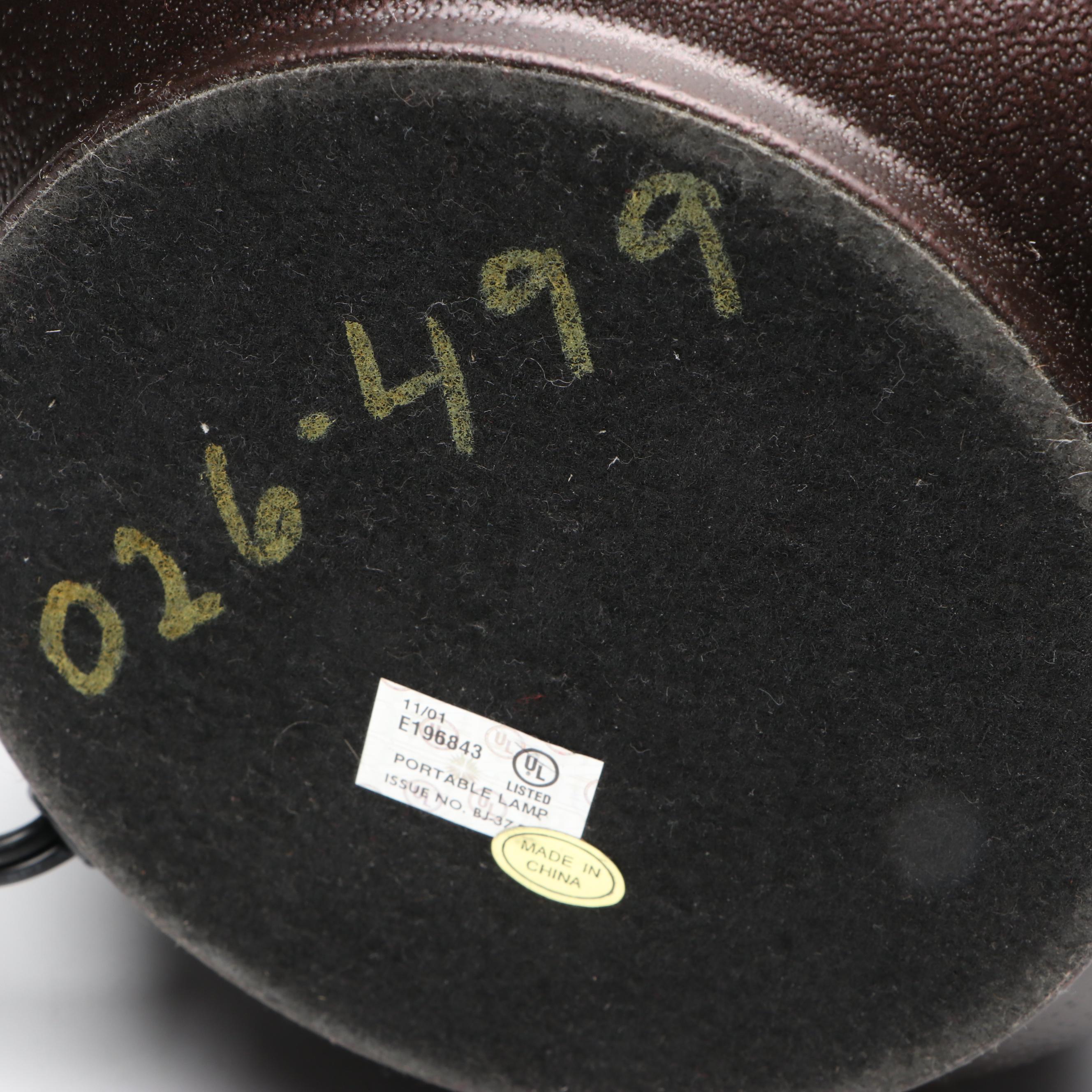 Mission Style Bronzed Metal Accent Lamp with Mica Shade