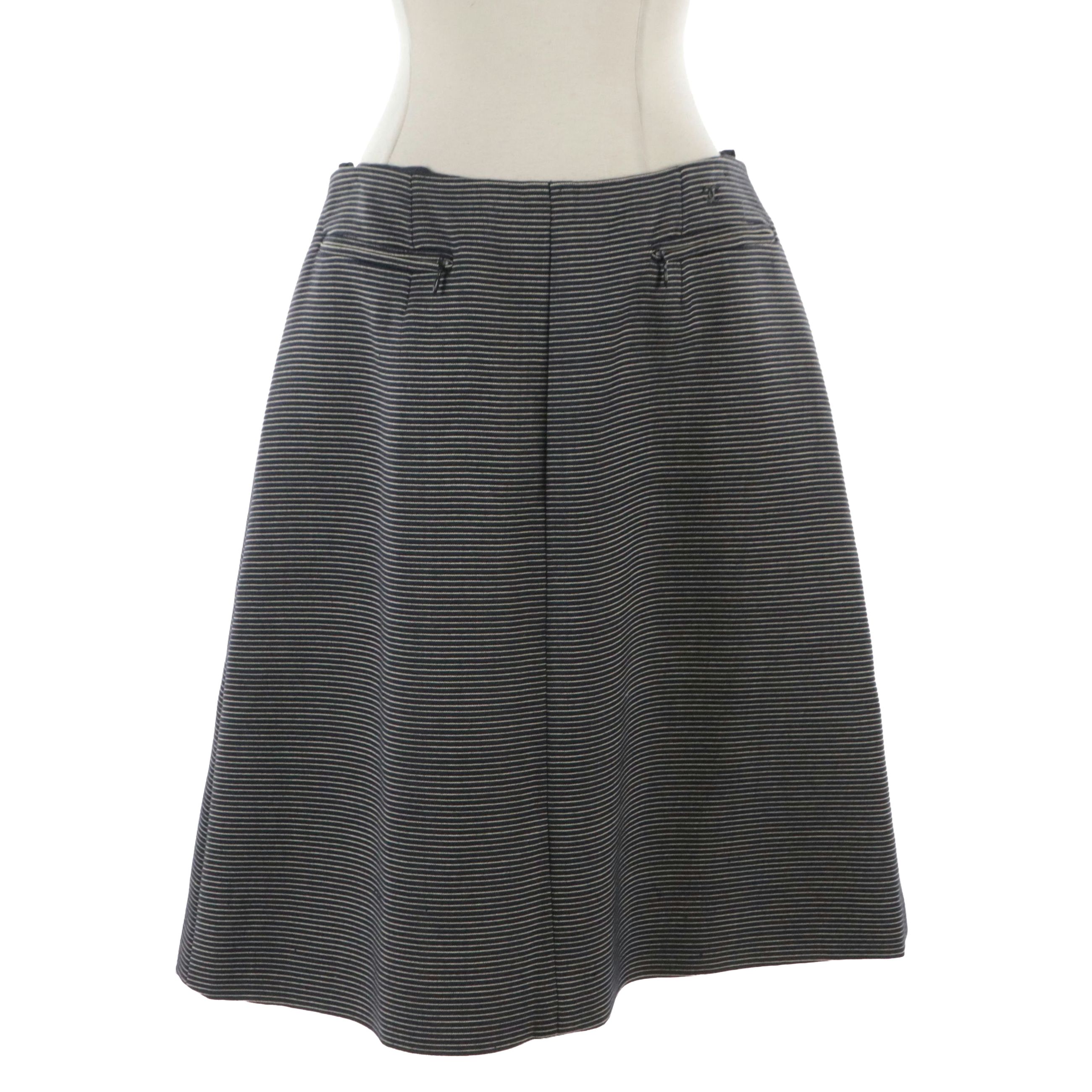 Chanel Striped Wool and Silk Blend Skirt From the 2001 Spring Collection
