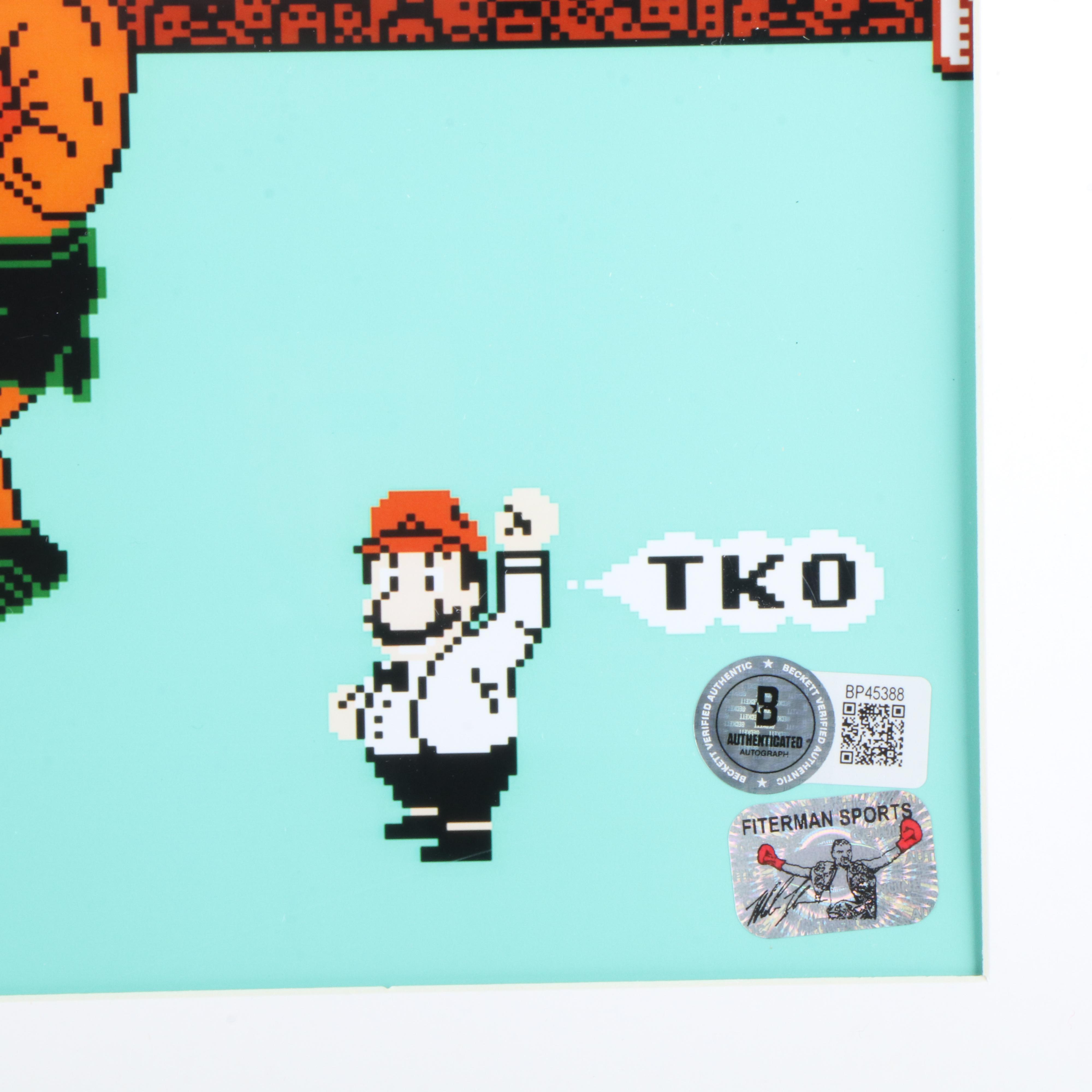 Mike Tyson Signed "Punch-Out" Boxing Print in Matted Frame, Beckett