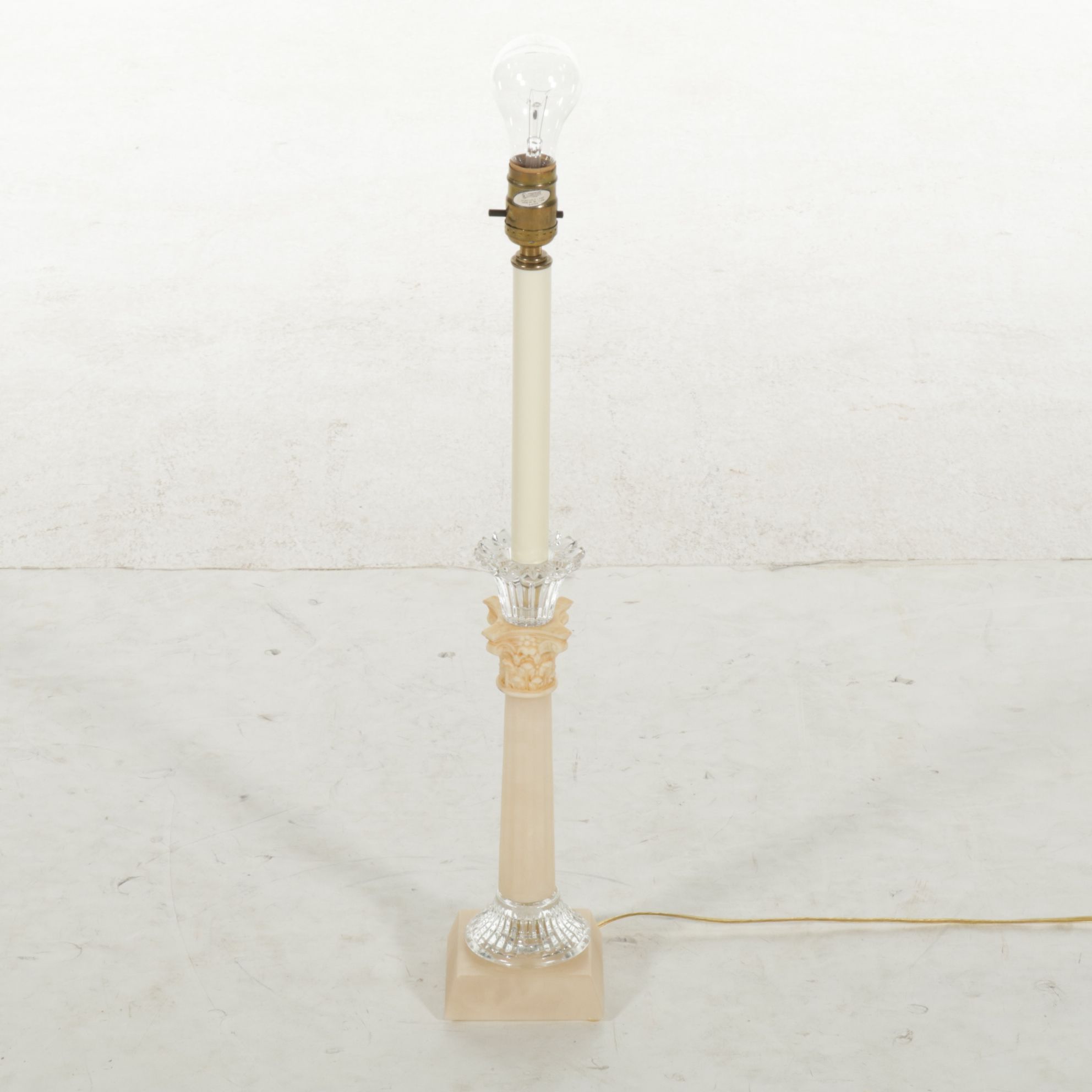 Neoclassical Candlestick Table Lamp with Clip-on Shade