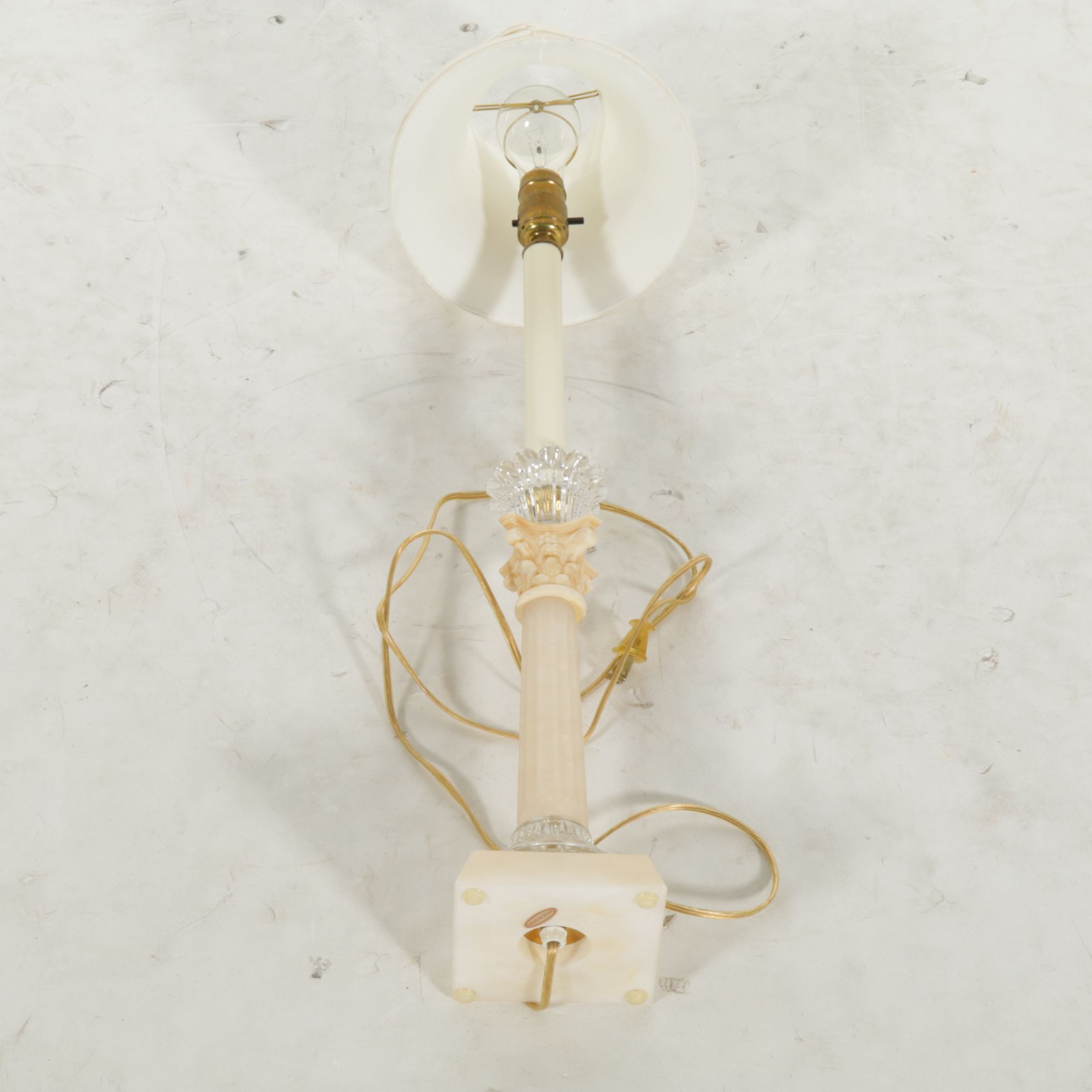 Neoclassical Candlestick Table Lamp with Clip-on Shade