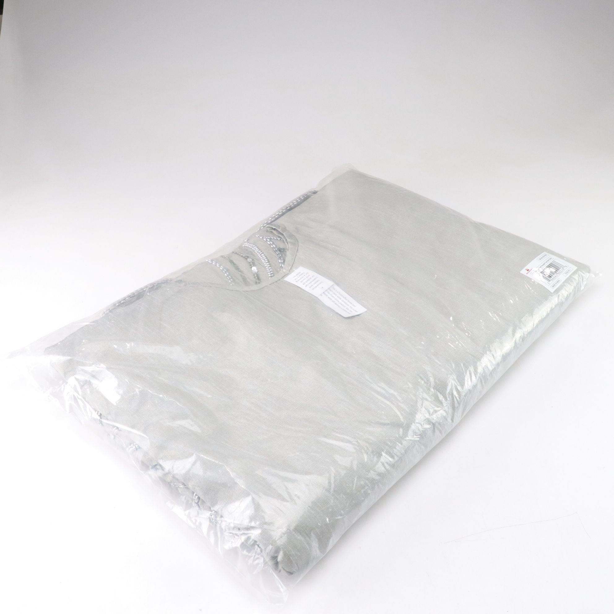 Red and Silver Pair of Sequin Tree Skirts with Embellished Glitter Ornaments