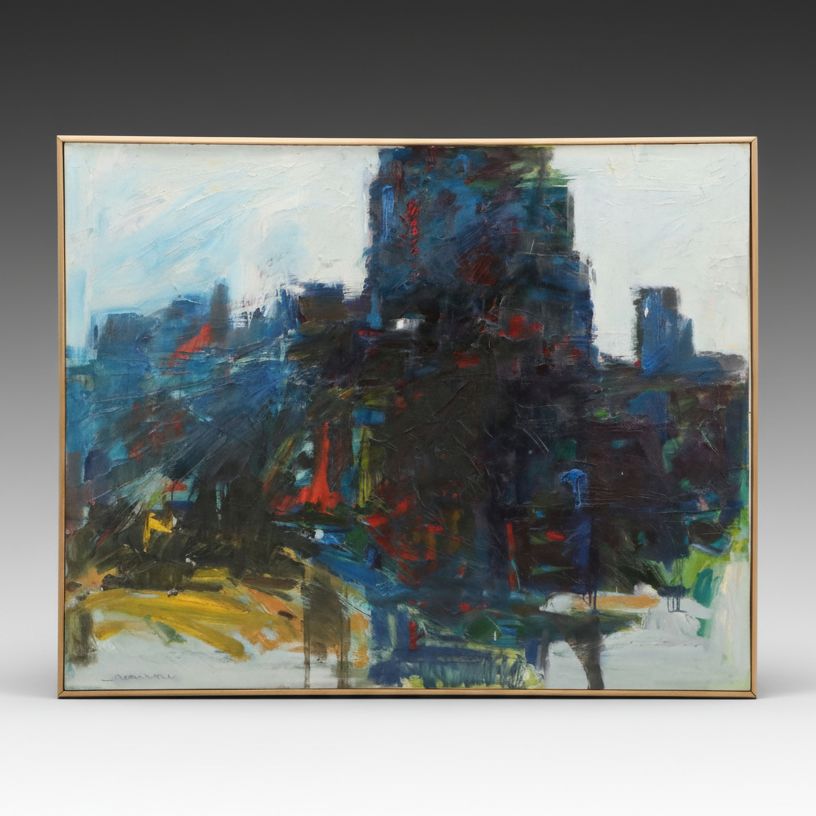 Jack Meanwell Oil Painting "Castle Tower," 1989