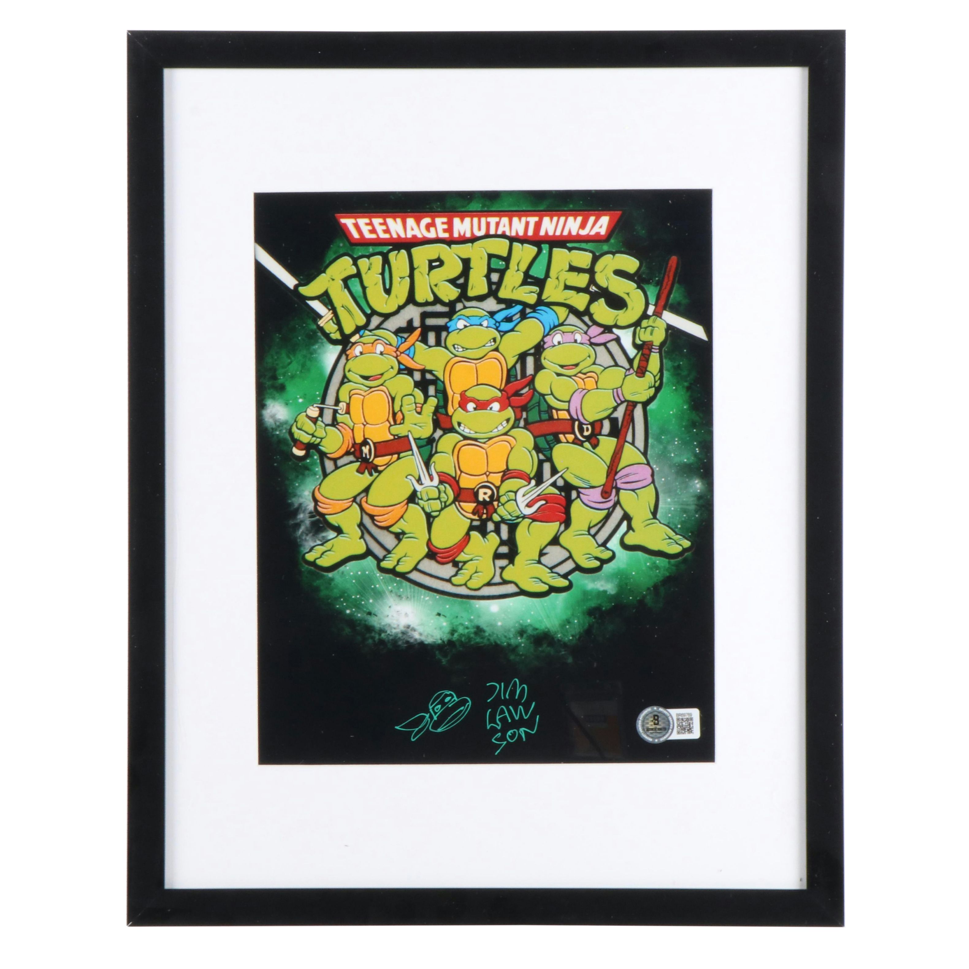 Jim Lawson Signed “Teenage Mutant Ninja Turtles” Print in Matted Frame, Beckett