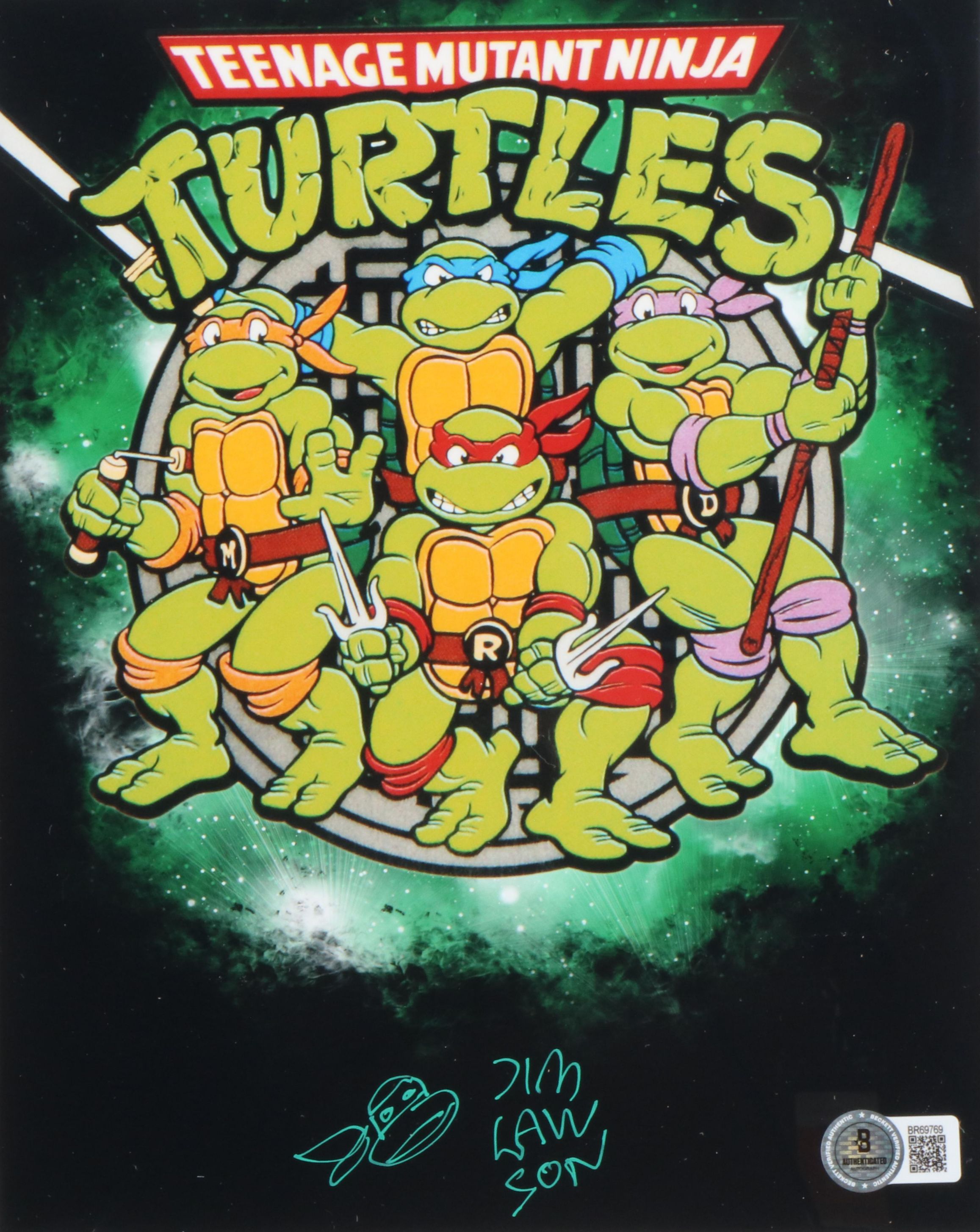 Jim Lawson Signed “Teenage Mutant Ninja Turtles” Print in Matted Frame, Beckett