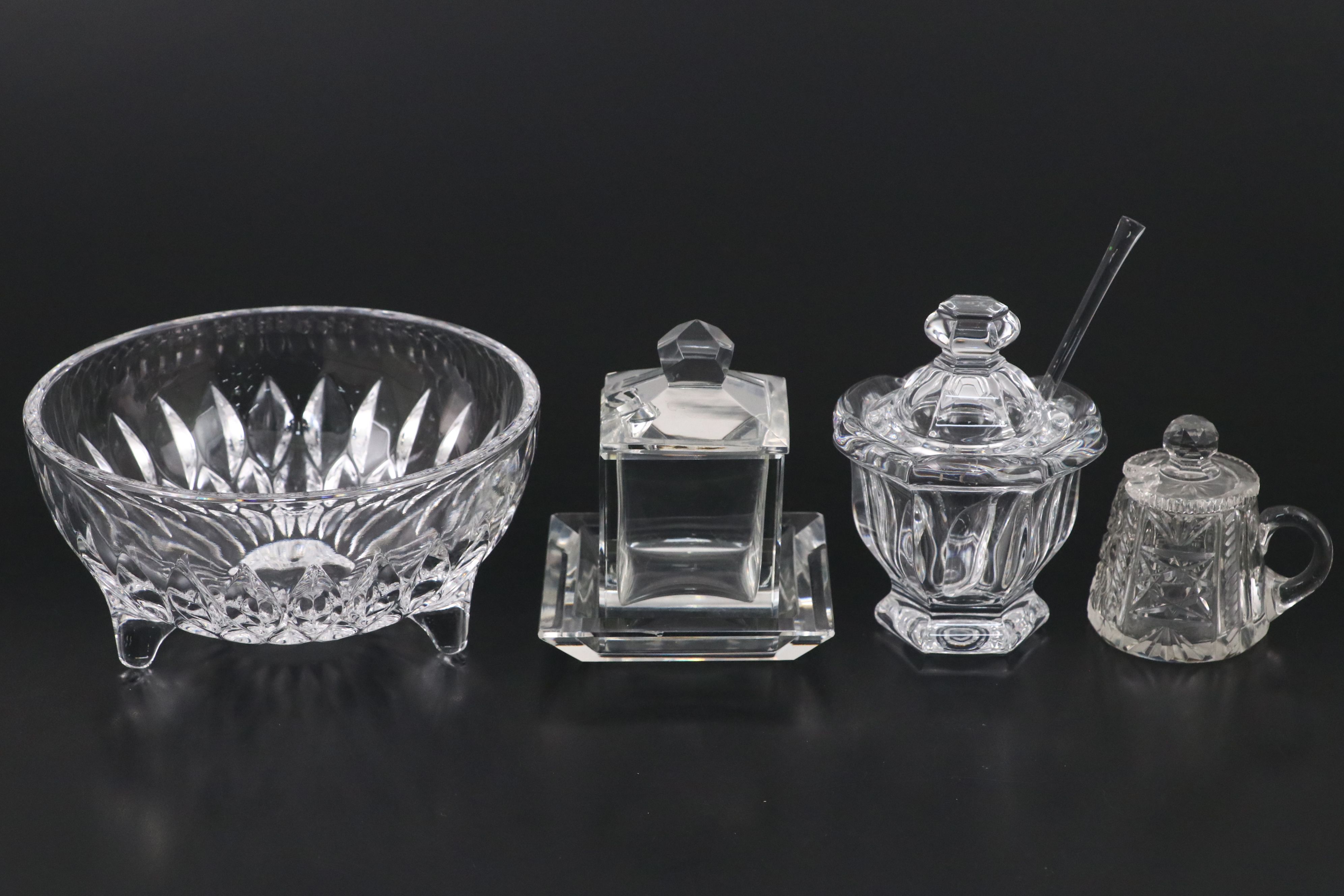 Baccarat "Bretagne" Sugar Bowl with Waterford and Other Cut Crystal Tableware
